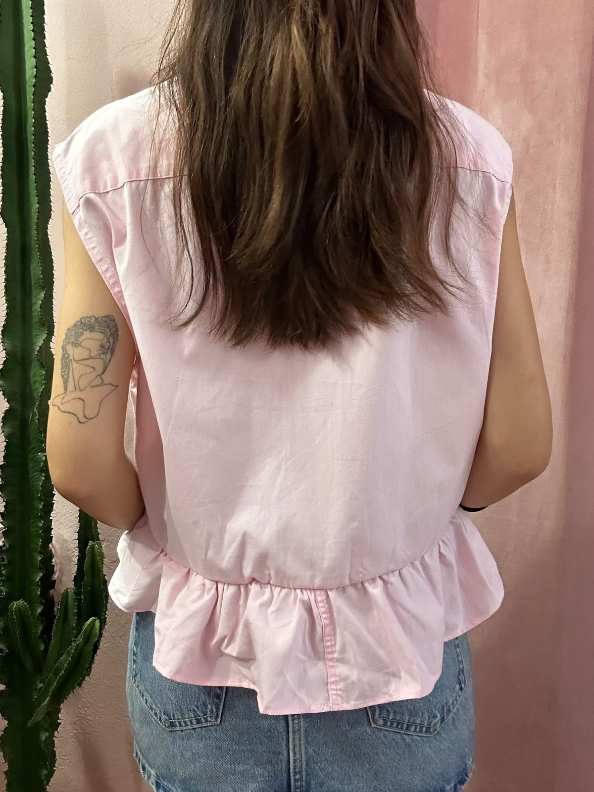 Camicia Tommy hilfiger upcycling volant rosa
