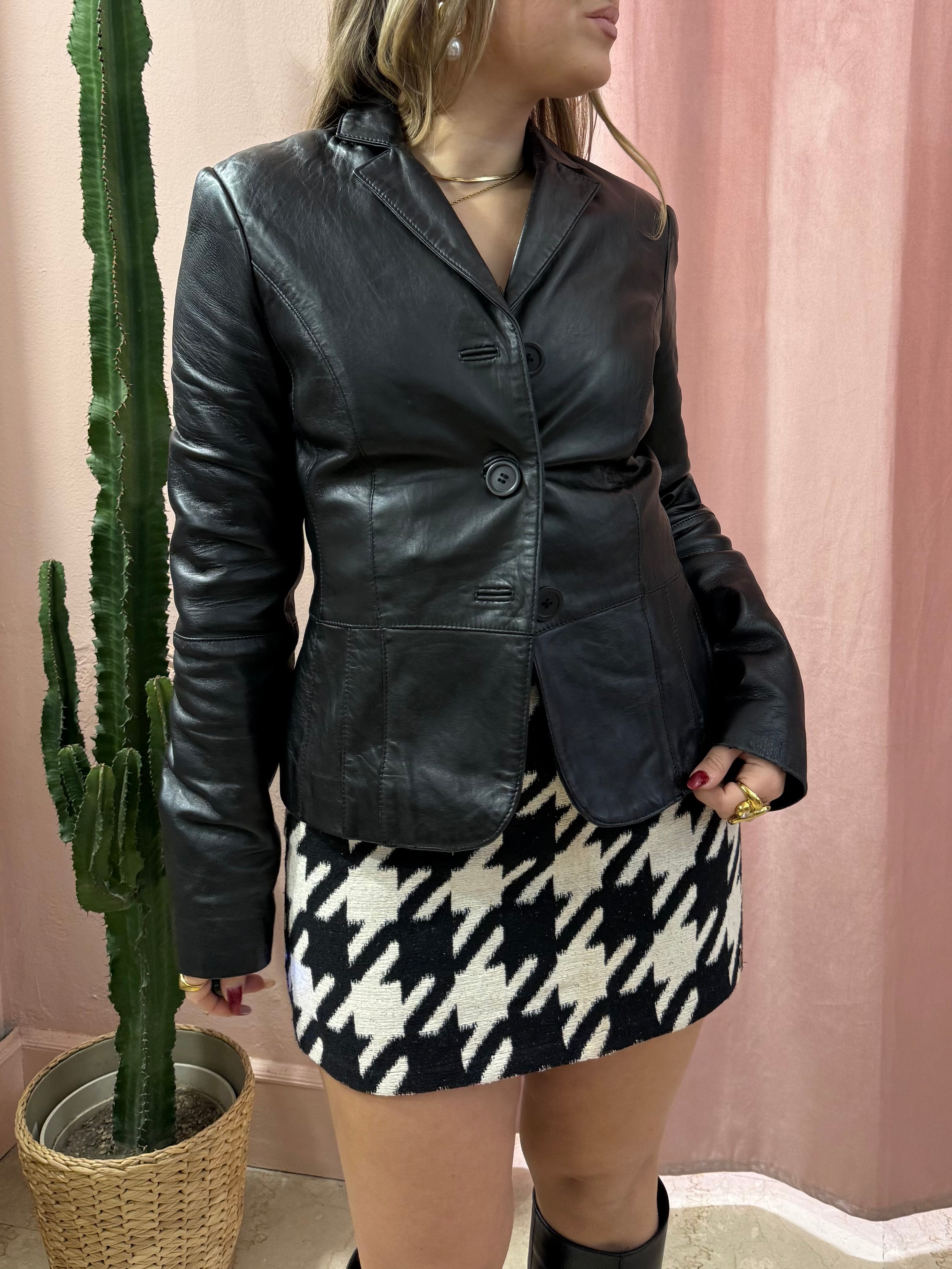 Blazer in vera pelle