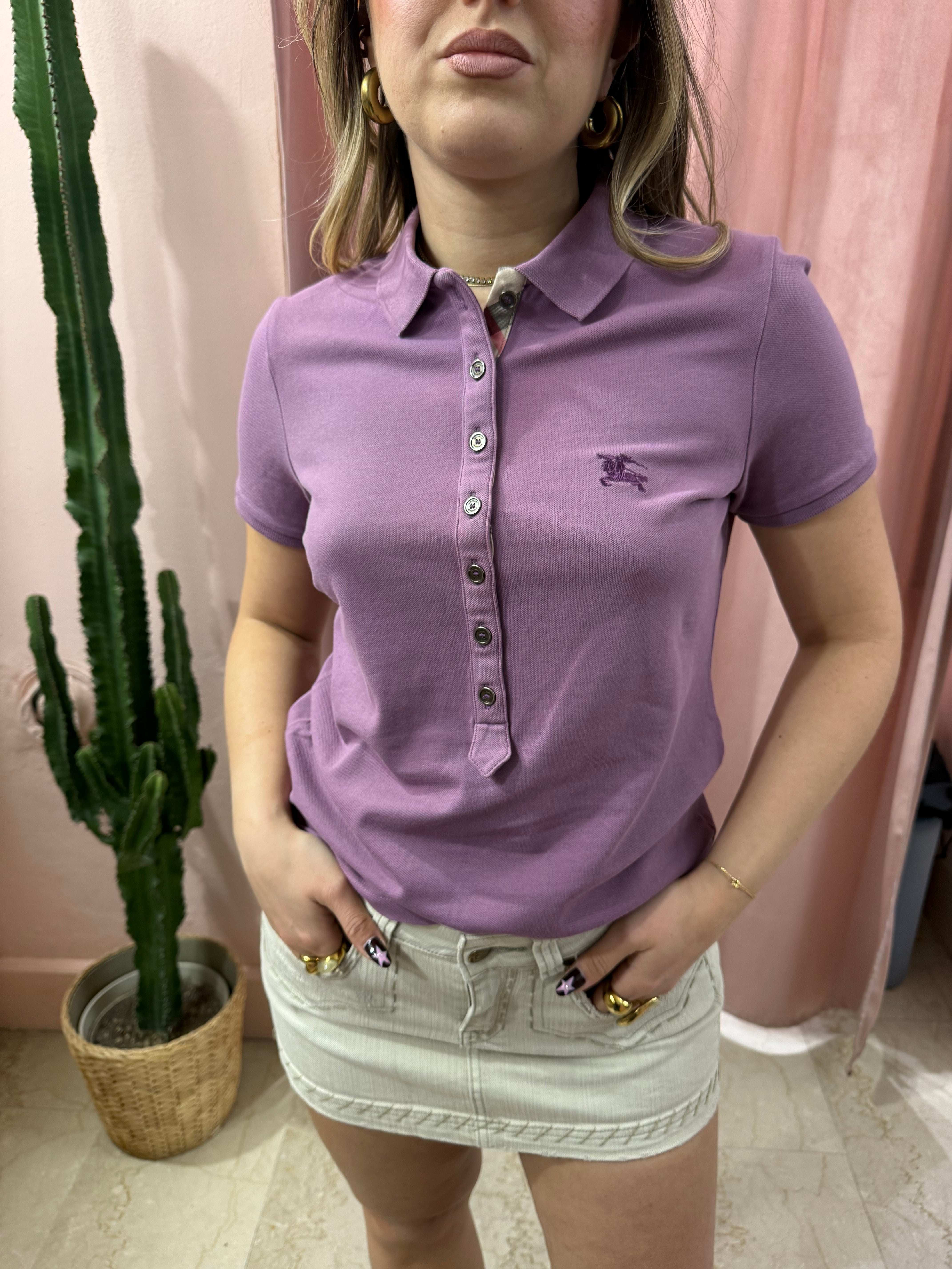 Polo Burberry ciclamino