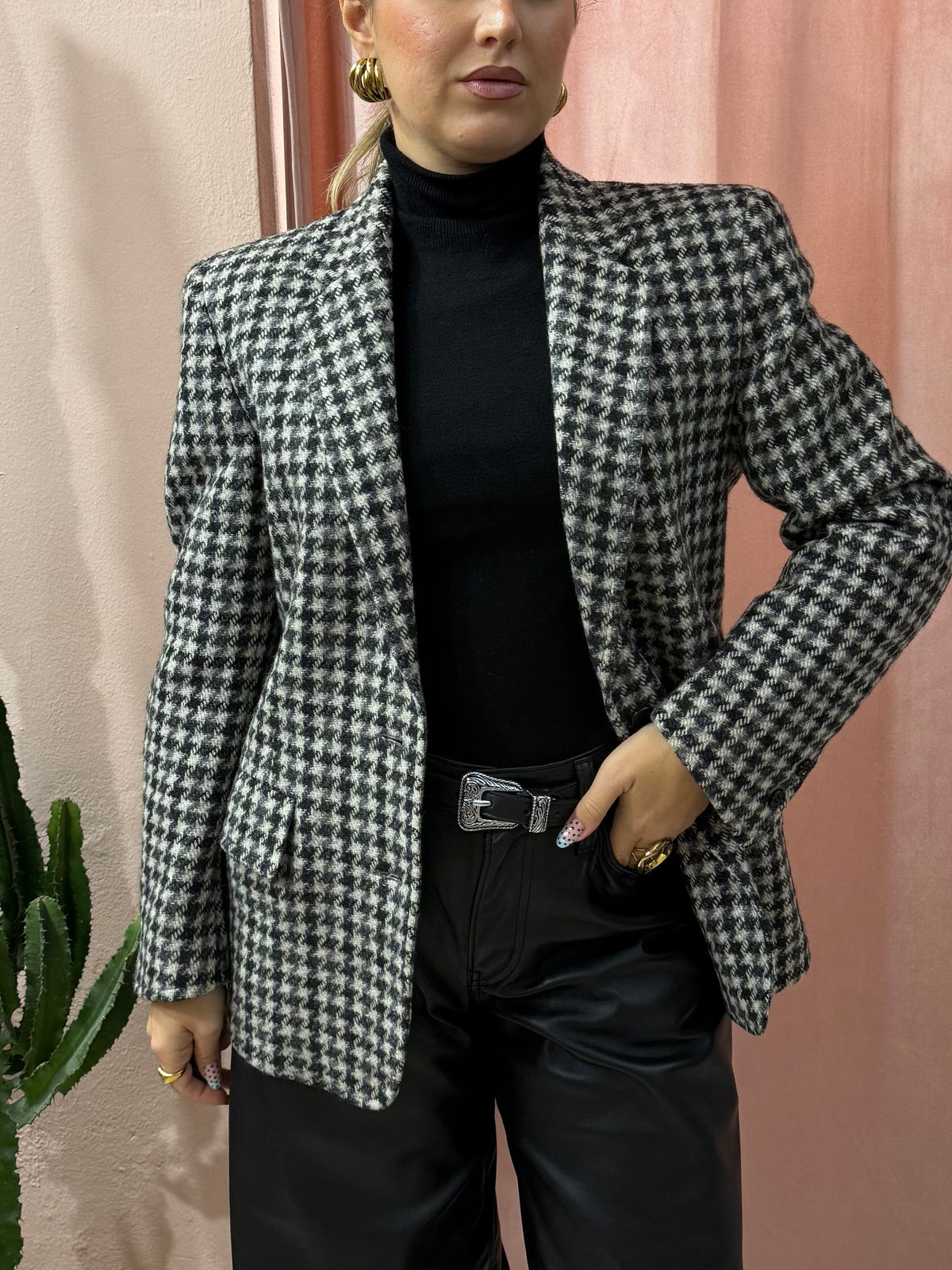 Blazer in pura lana pied de poule