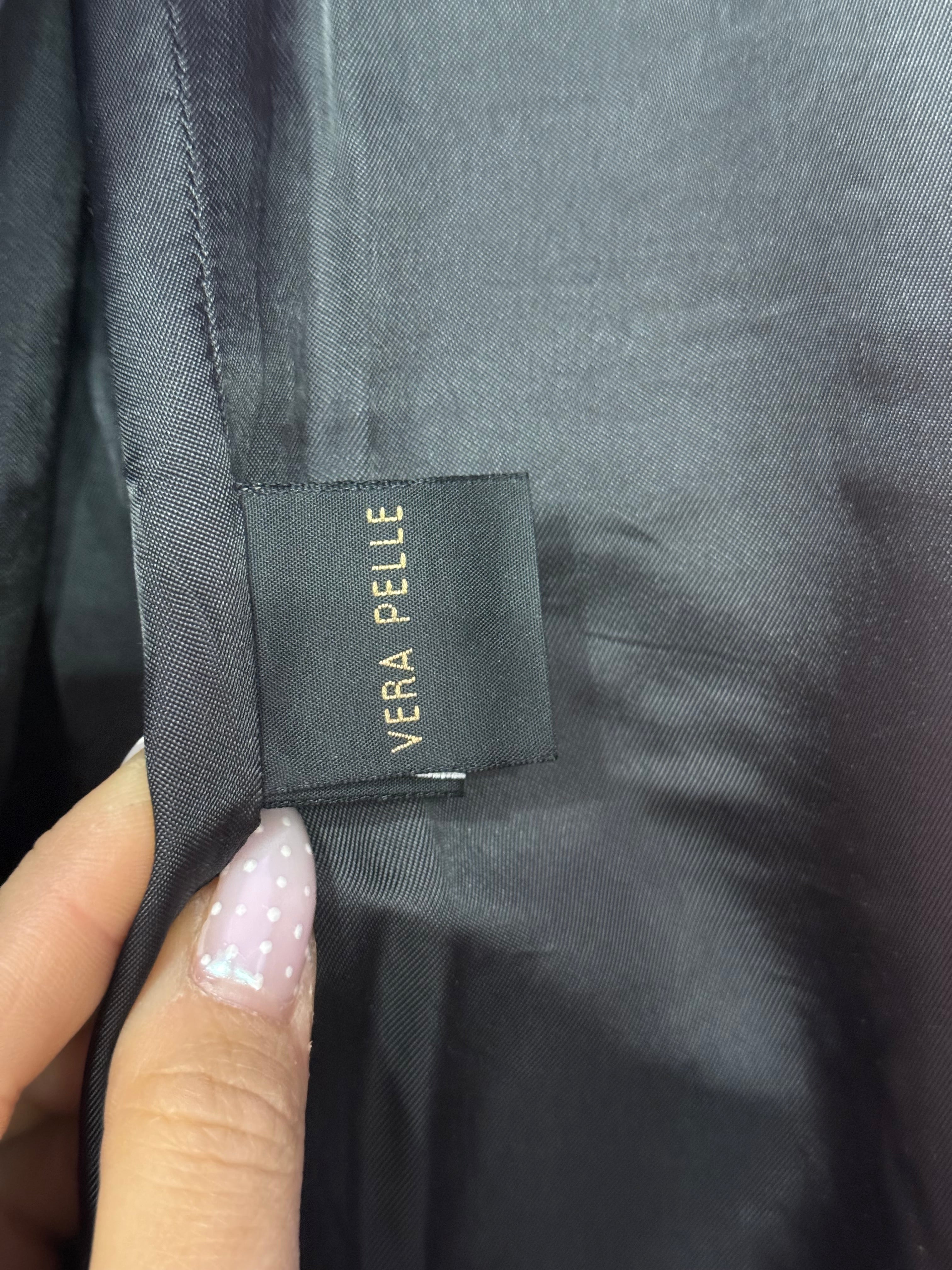 Trench in pelle nero stampa cocco