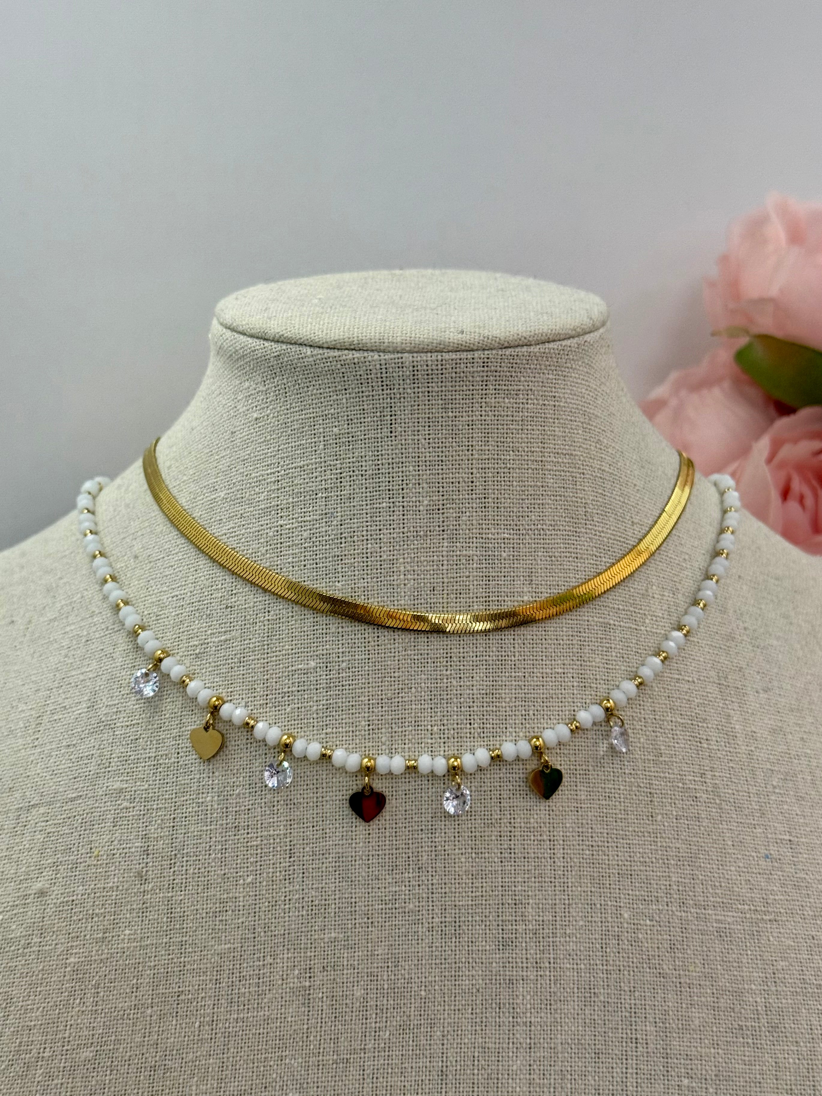 Collana girocollo cuoricini