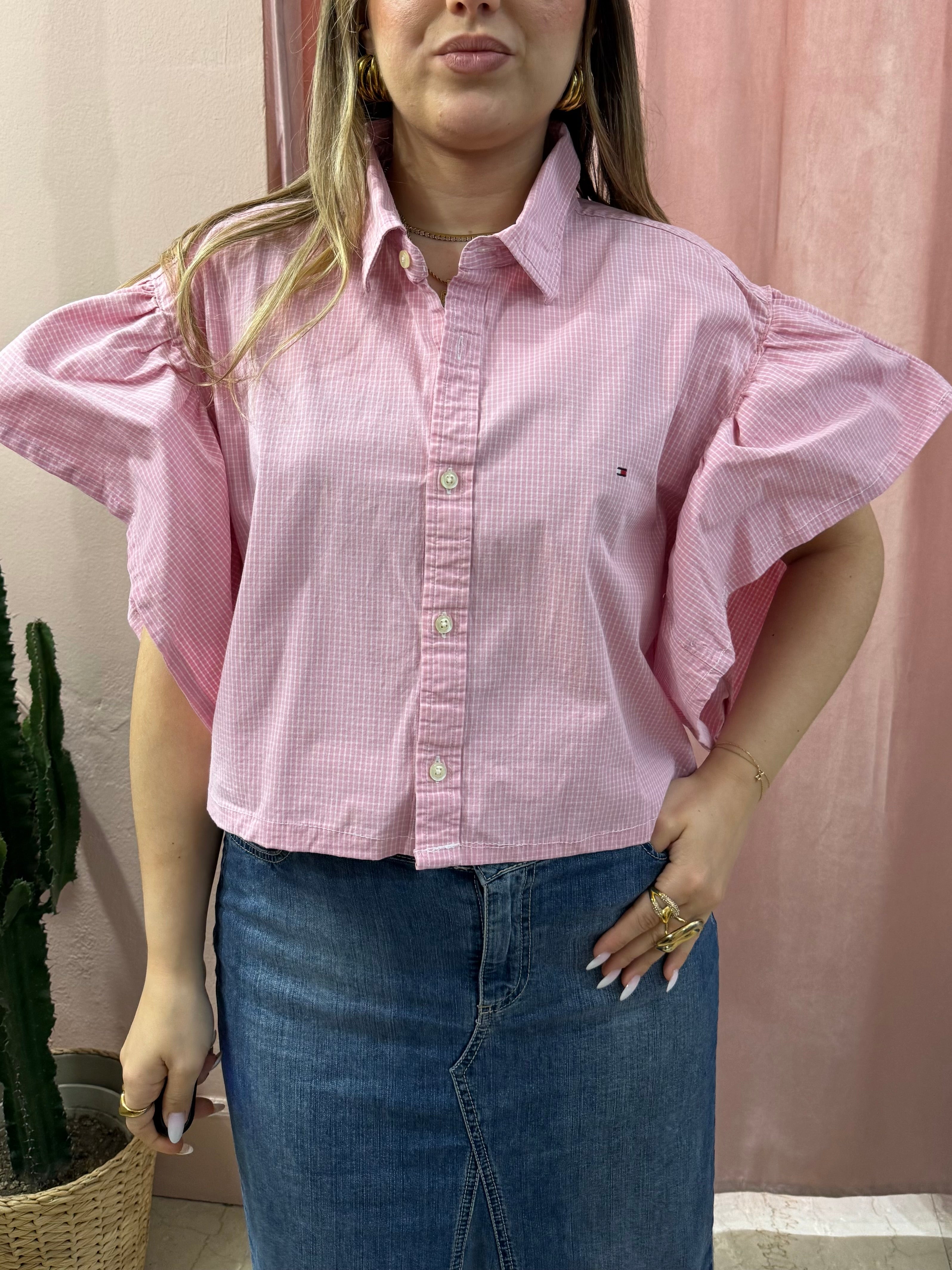 Camicia Tommy H. upcycling rosa