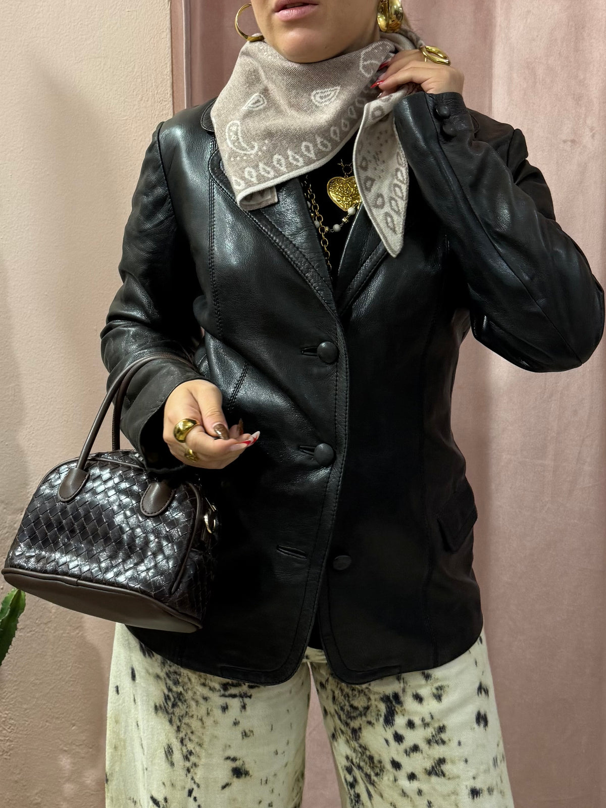 Borsa intrecciata moro