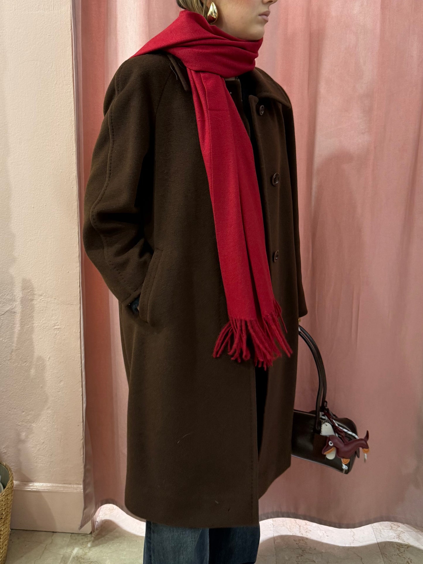 Cappotto vintage in lana cioccolato