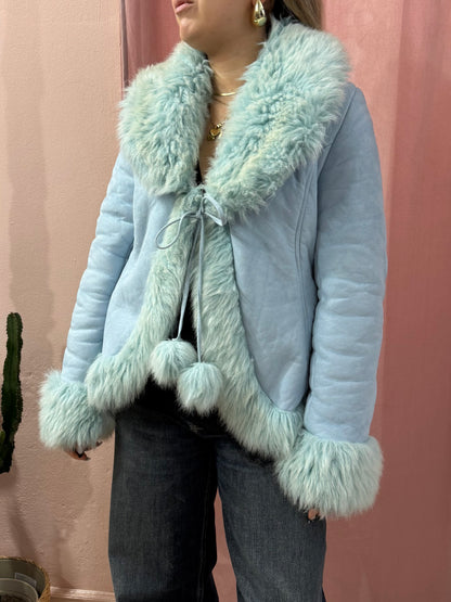 Pelliccia 00s azzurra