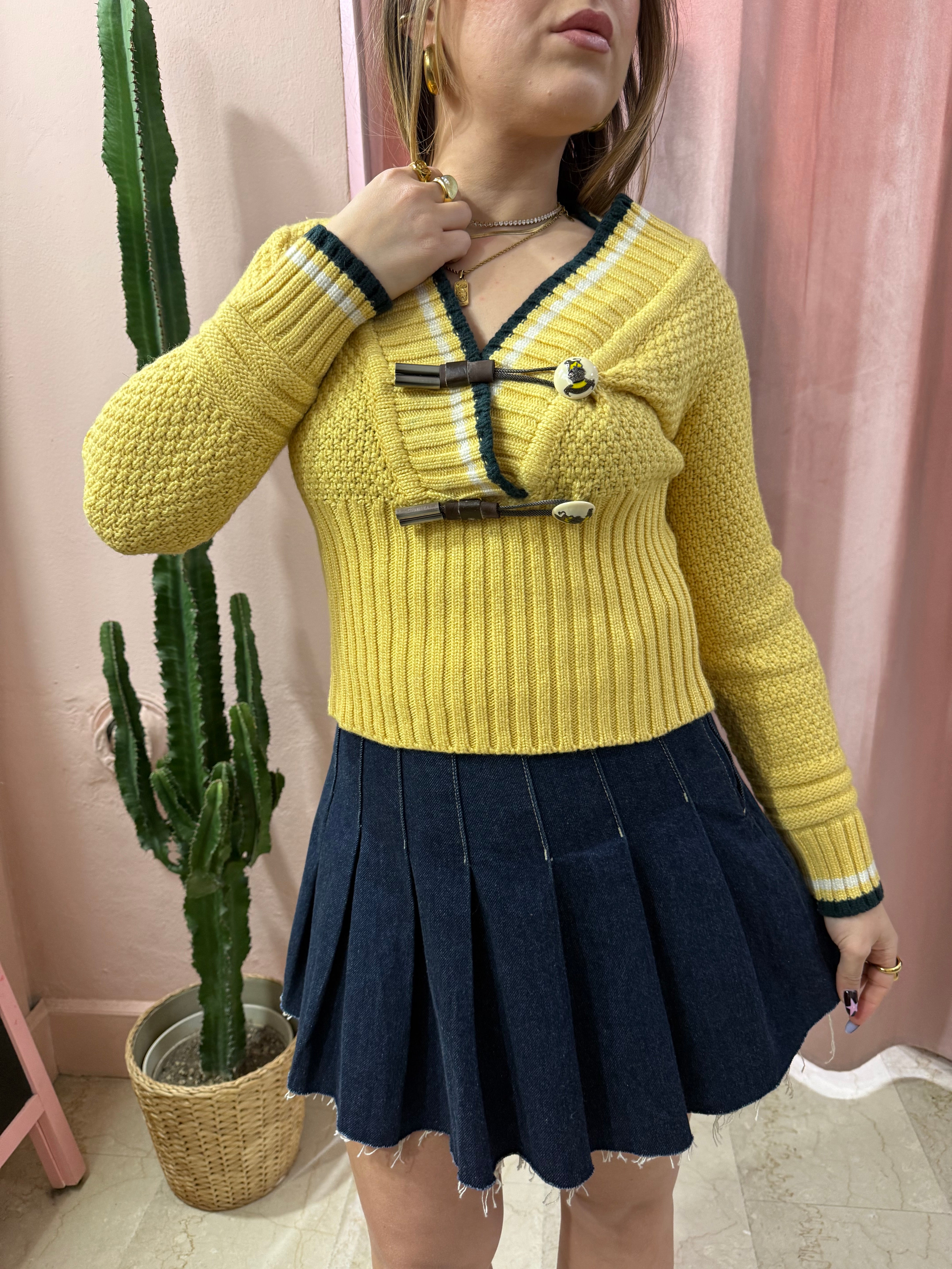 Maglione crop giallo 00s