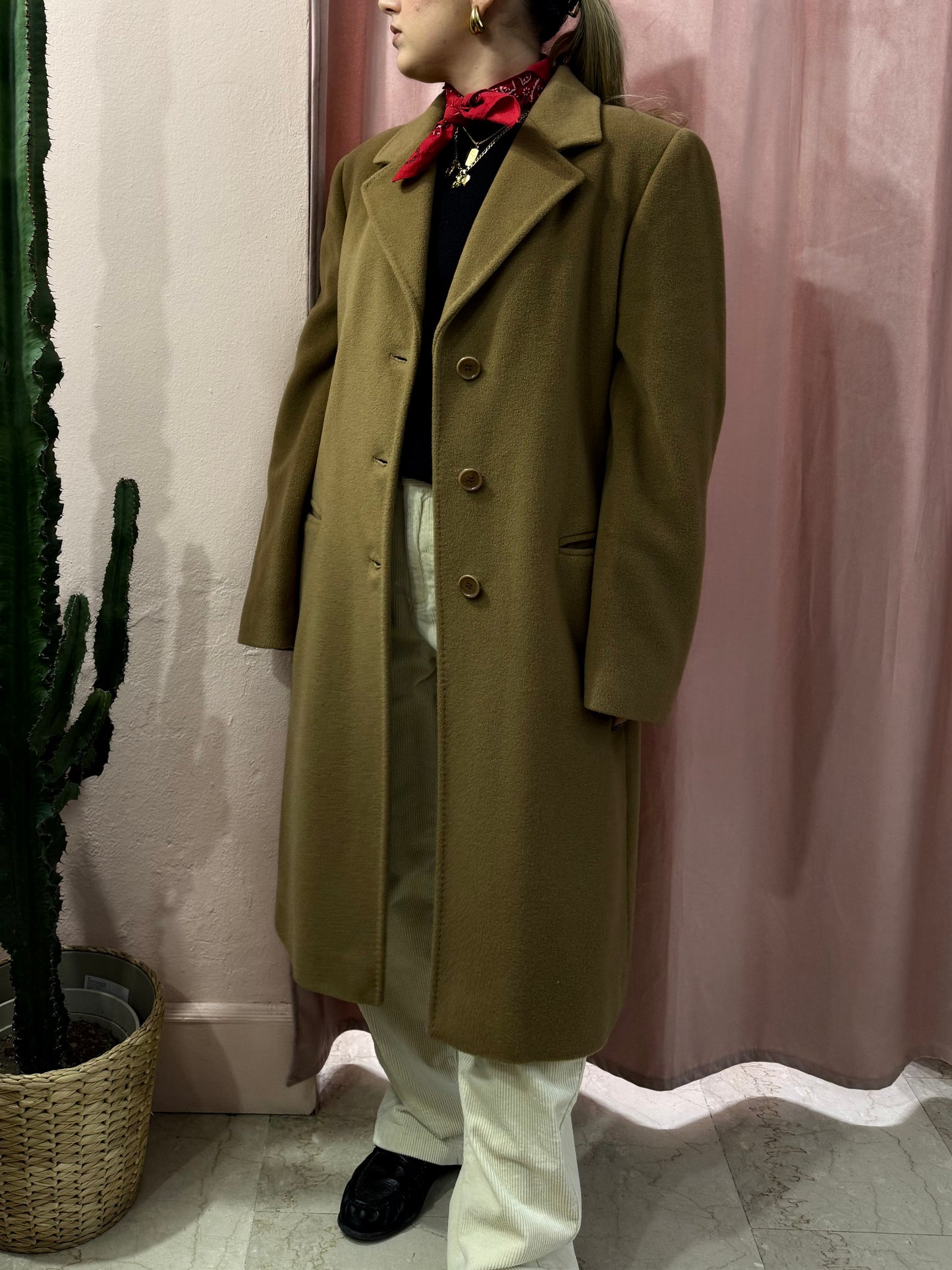 Cappotto cammello in pura lana