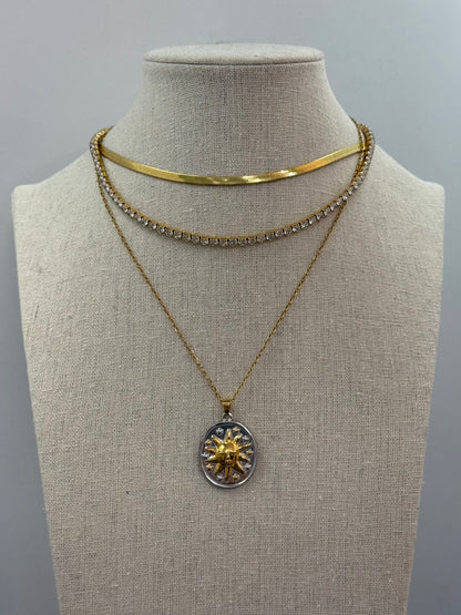 Collana Sole gold/ silver