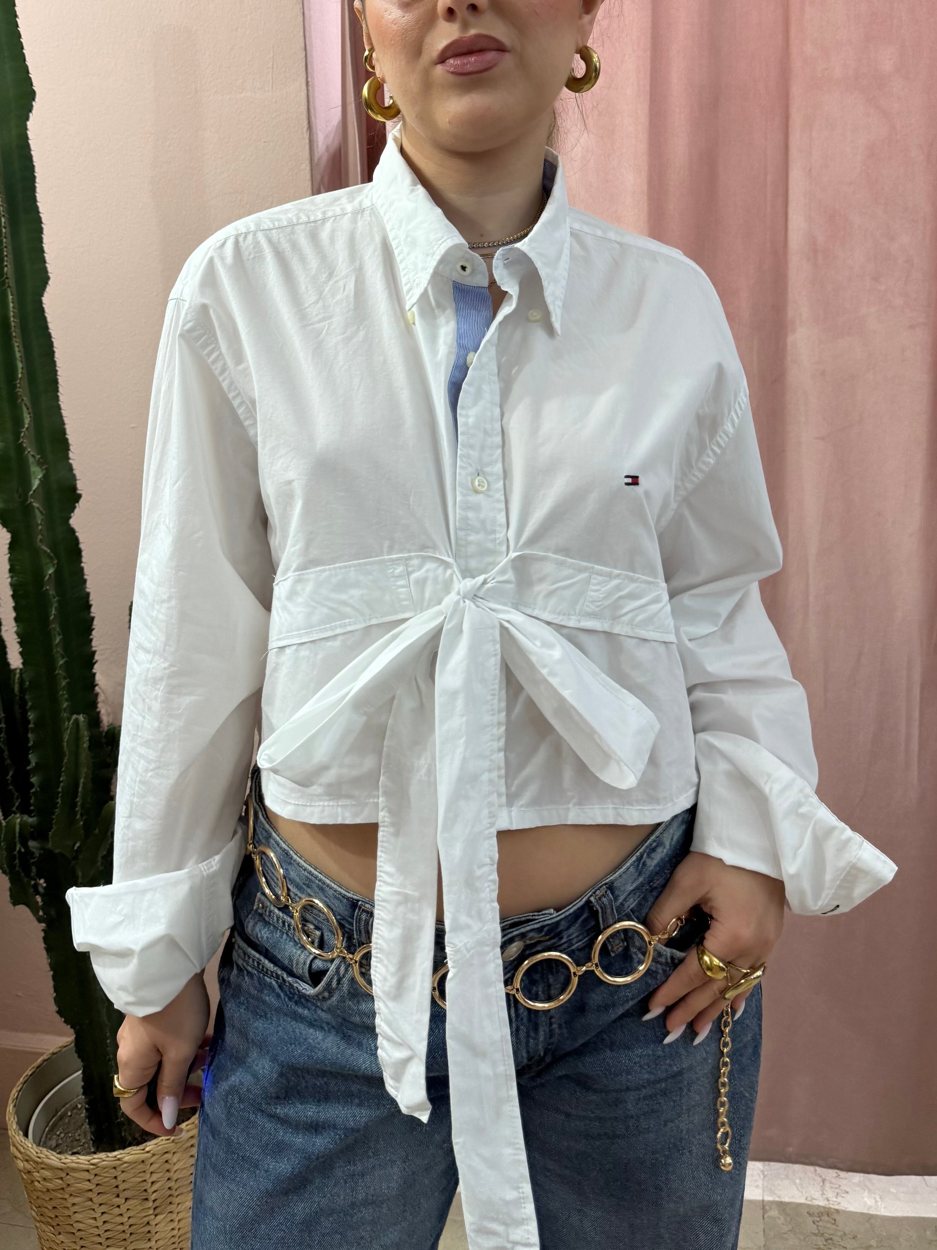 Camicia Tommy H. upcycling bianca