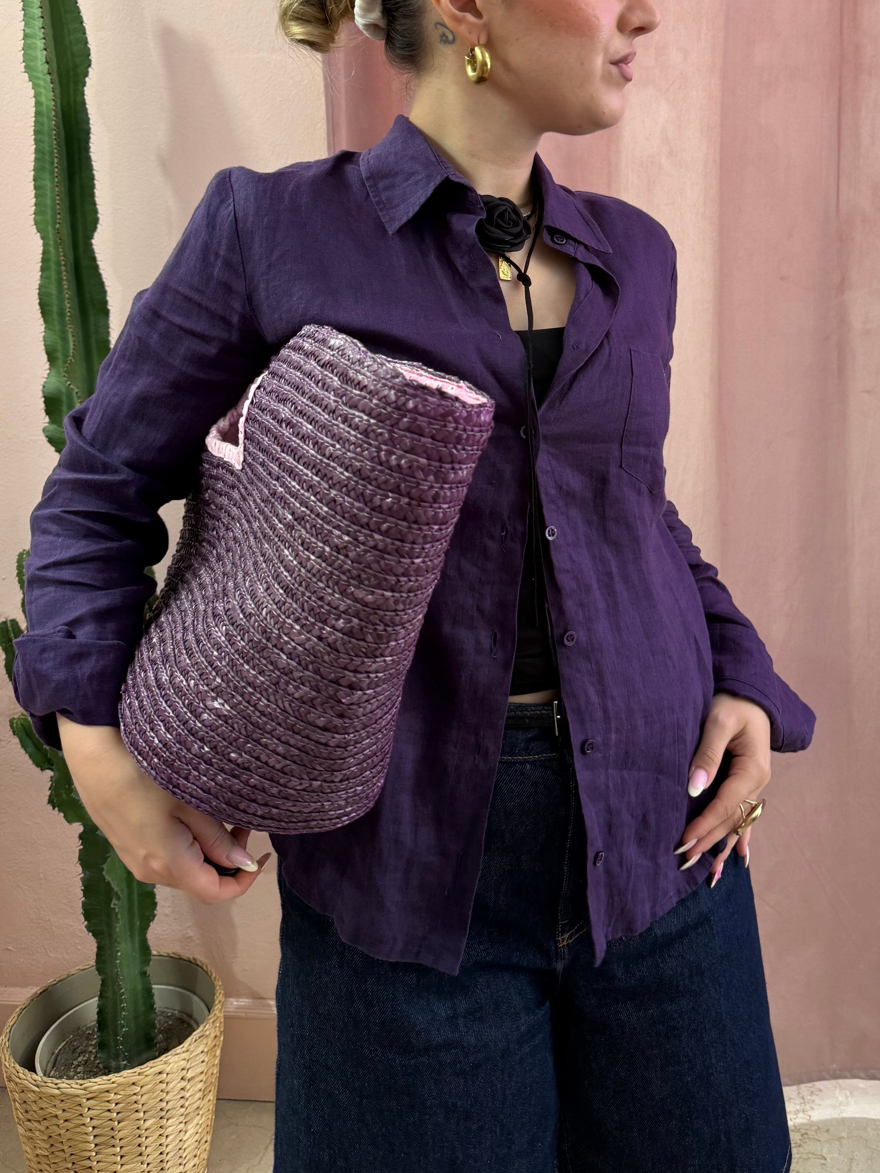 Camicia viola Max&co in puro lino