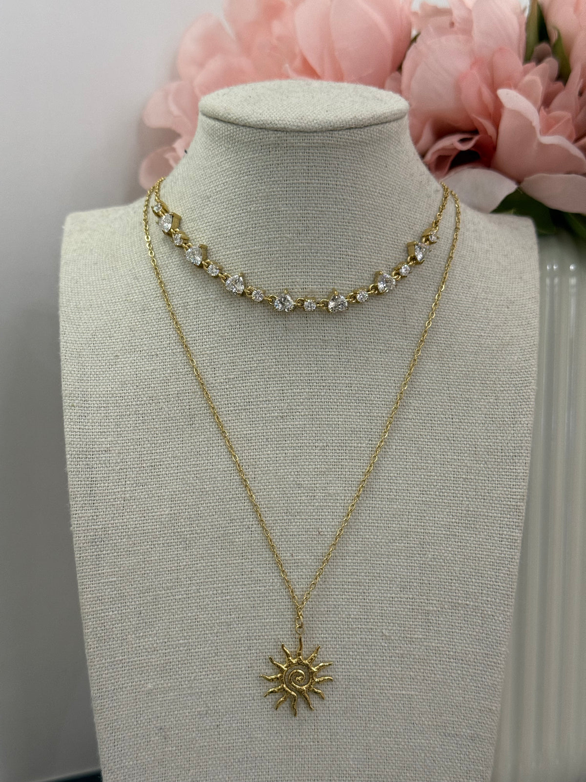 Collana con sole y2k mini | gold silver
