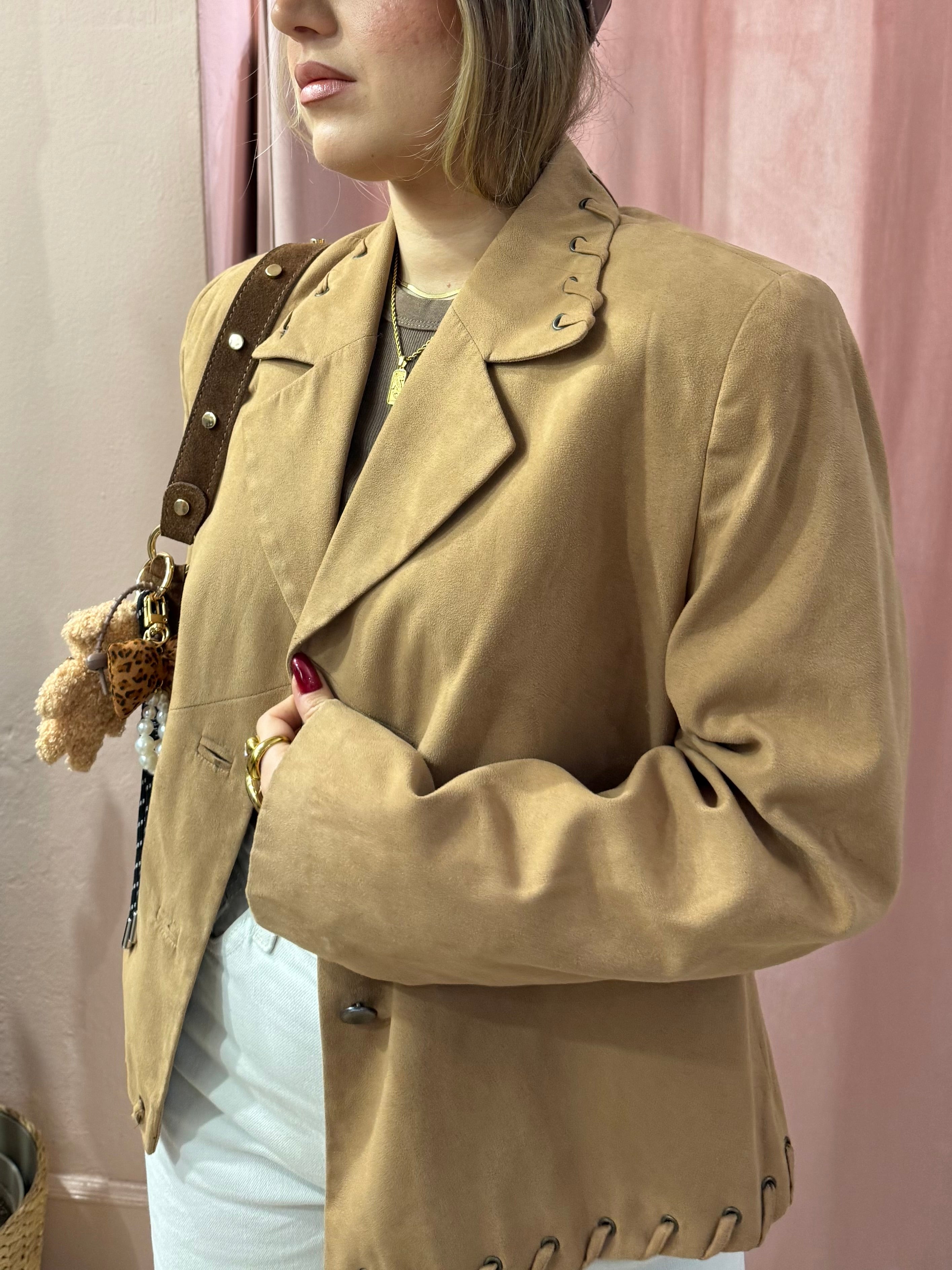 Blazer effetto scamosciato