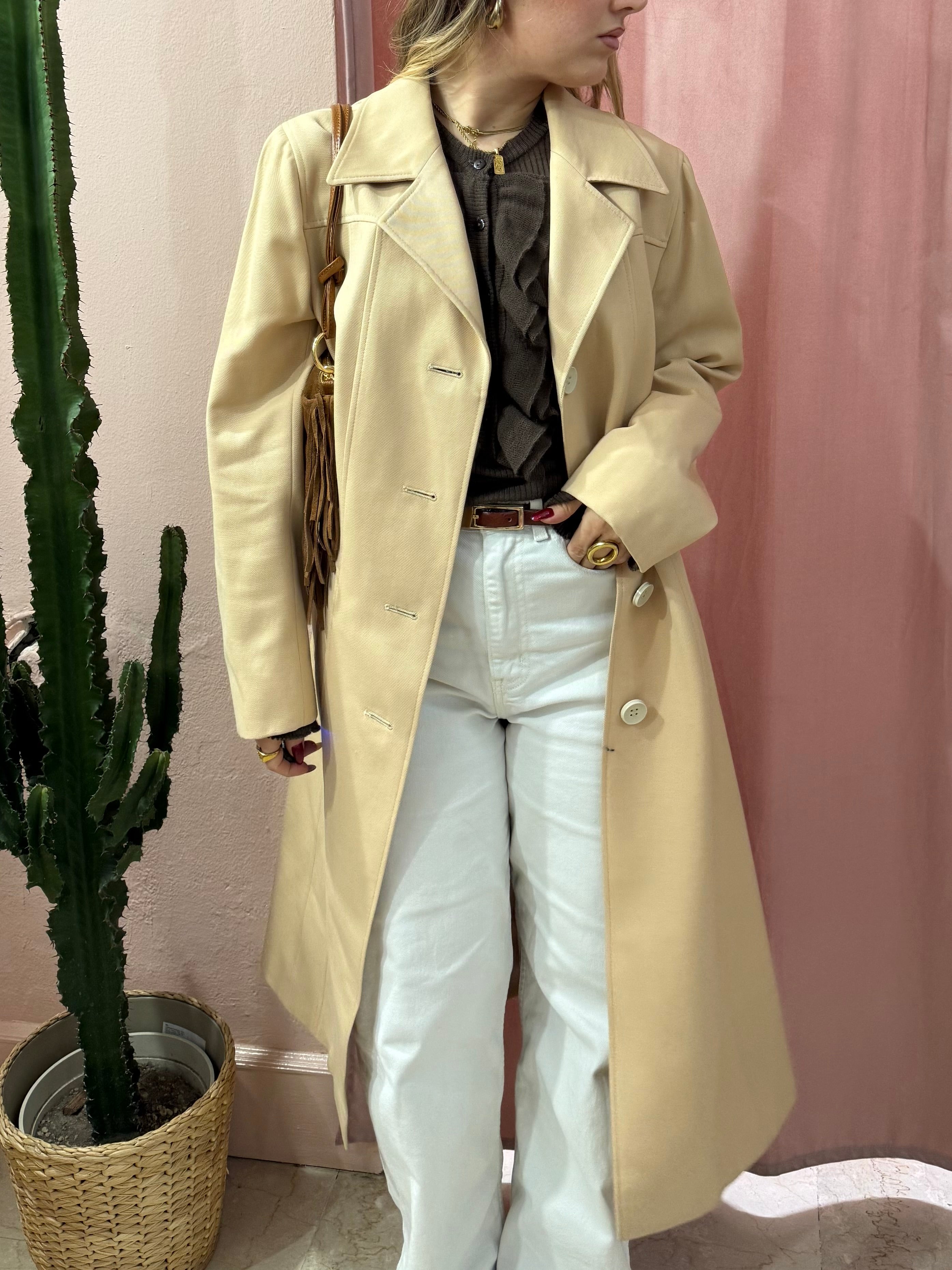 Cappotto vintage giallo burro