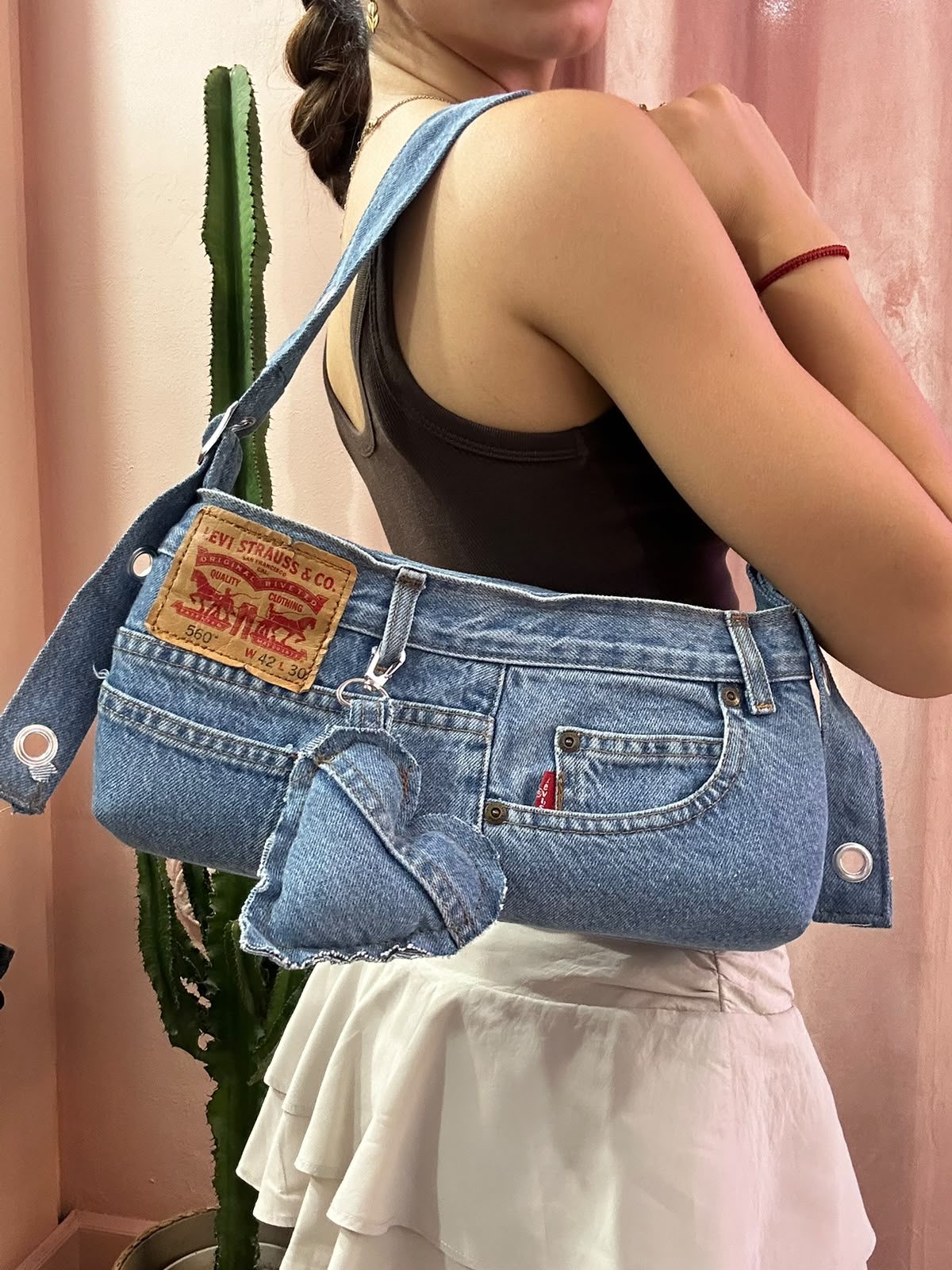 Borsa Levis baguette upcycling denim