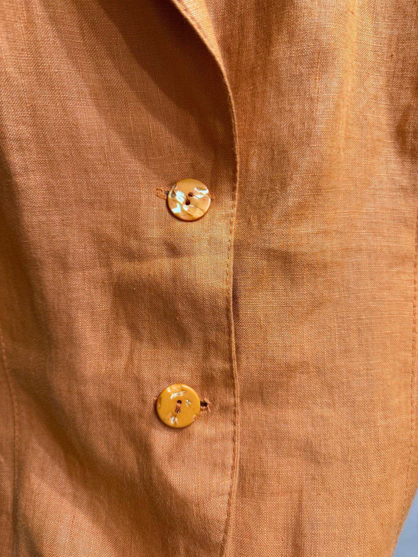 Blazer arancio in puro lino