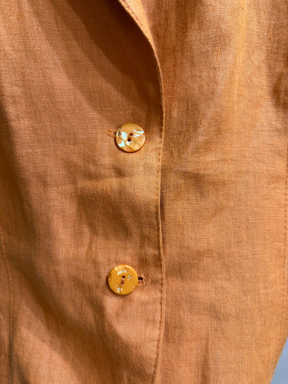 Blazer arancio in puro lino