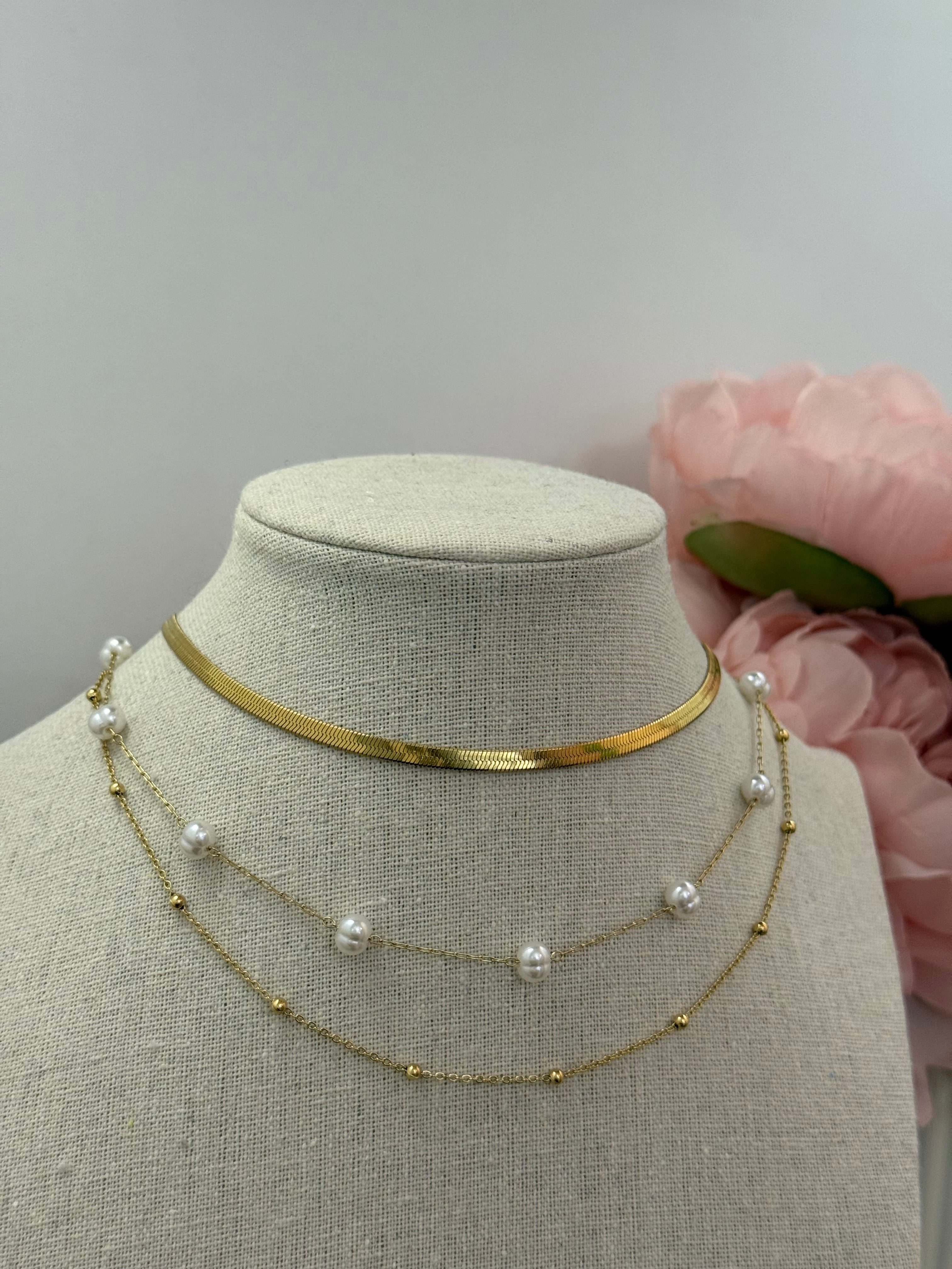 Collana doppia con perle