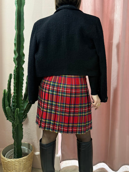Gonna scozzese con fibbie in lana