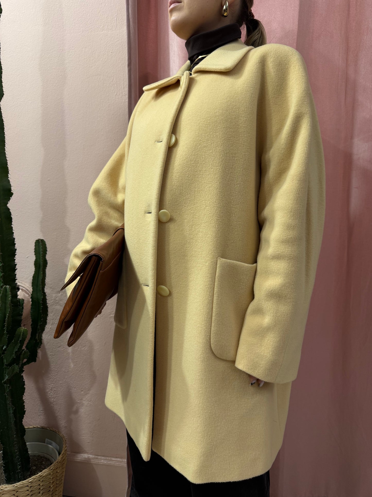Cappotto vintage in lana crema