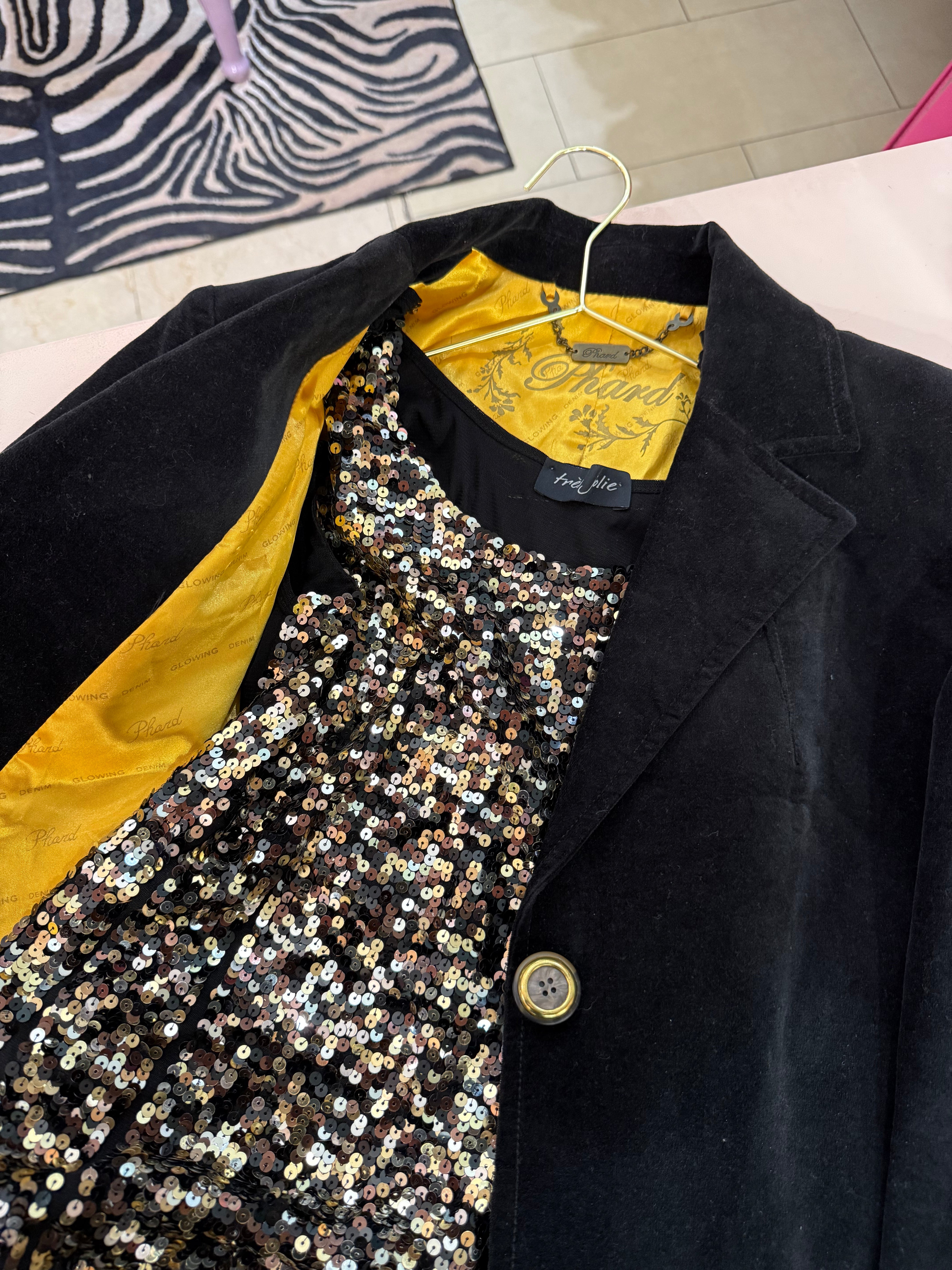 Top in paillettes dorato