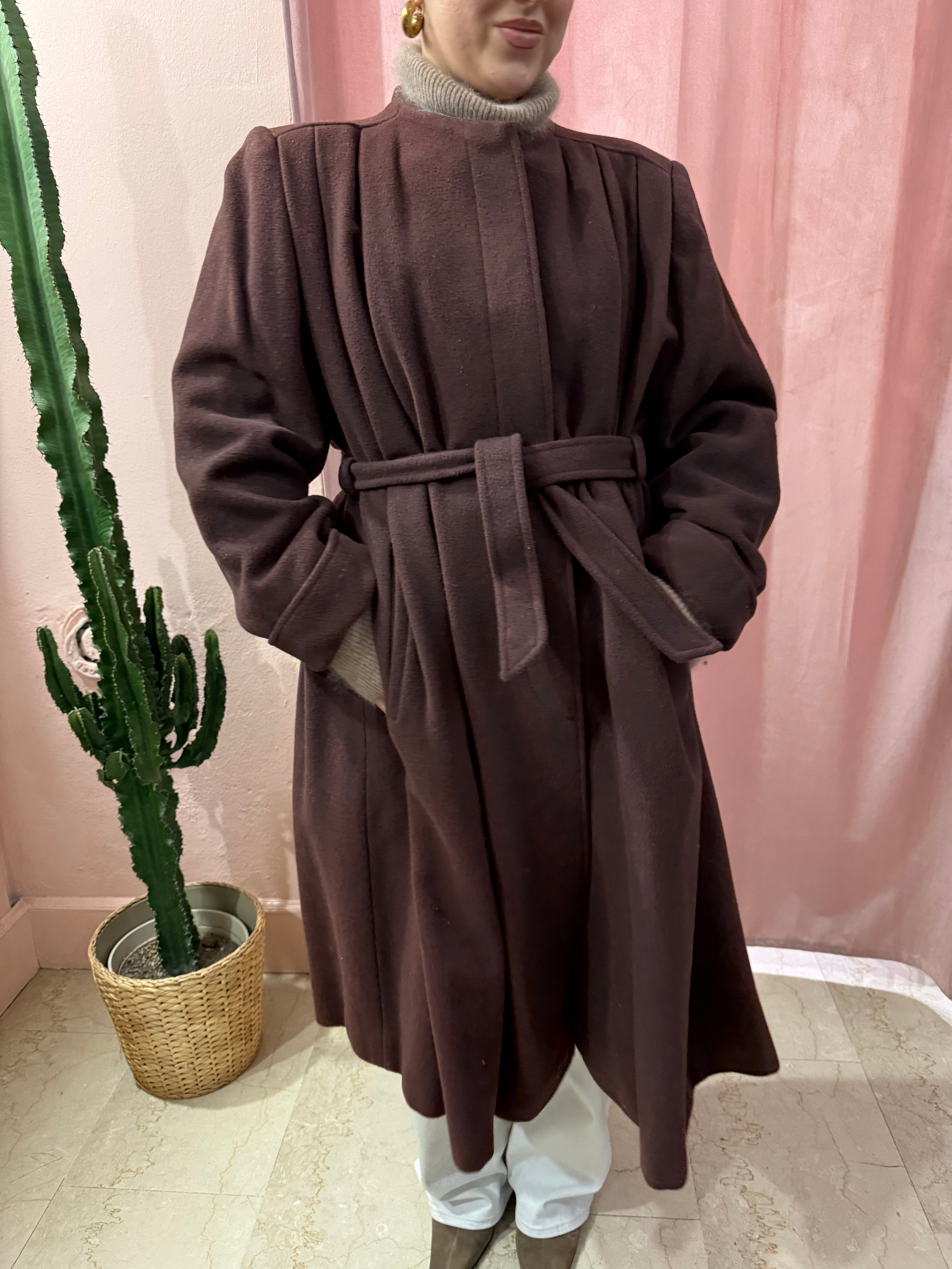 Cappotto in lana cioccolato