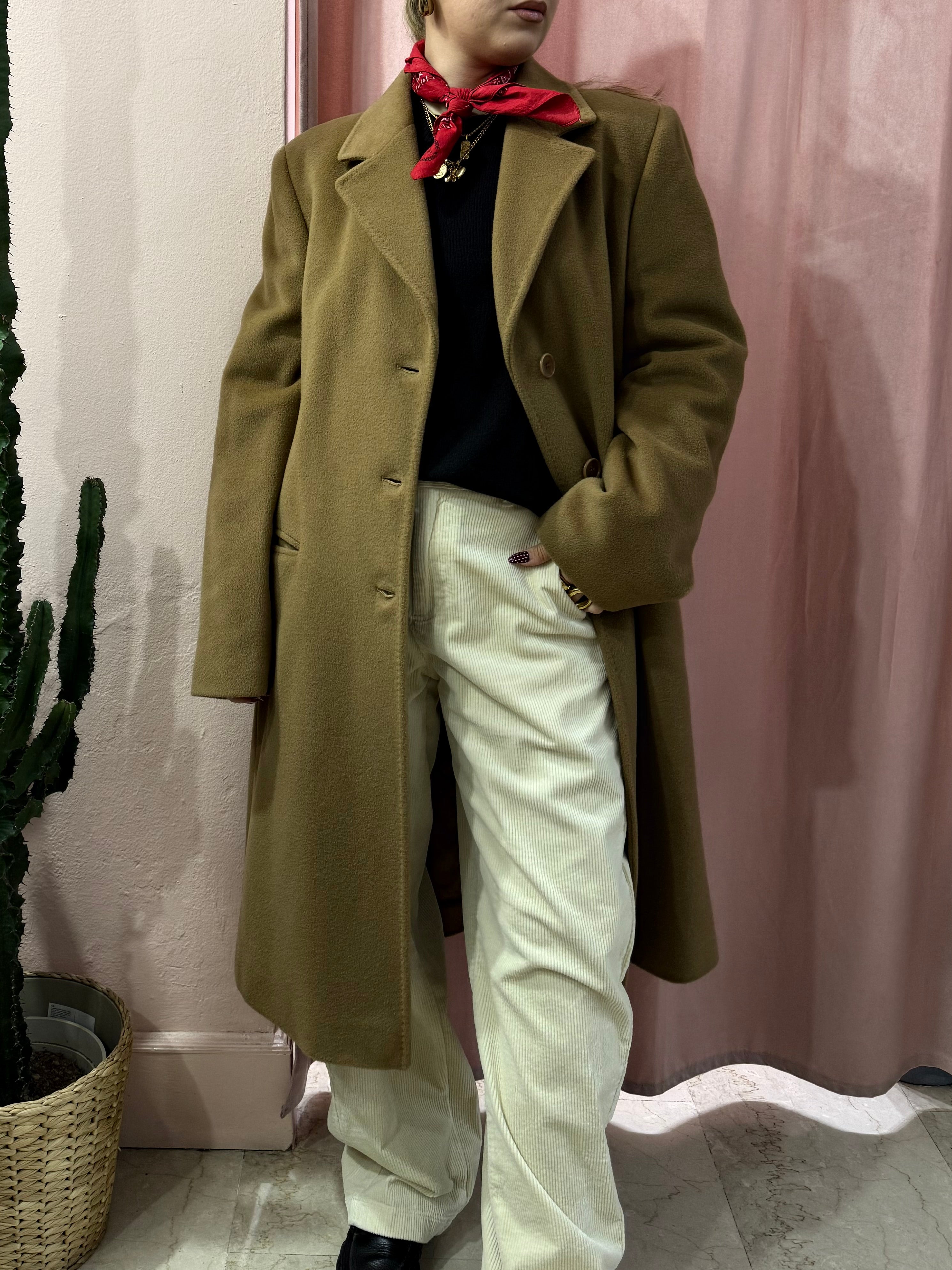 Cappotto cammello in pura lana