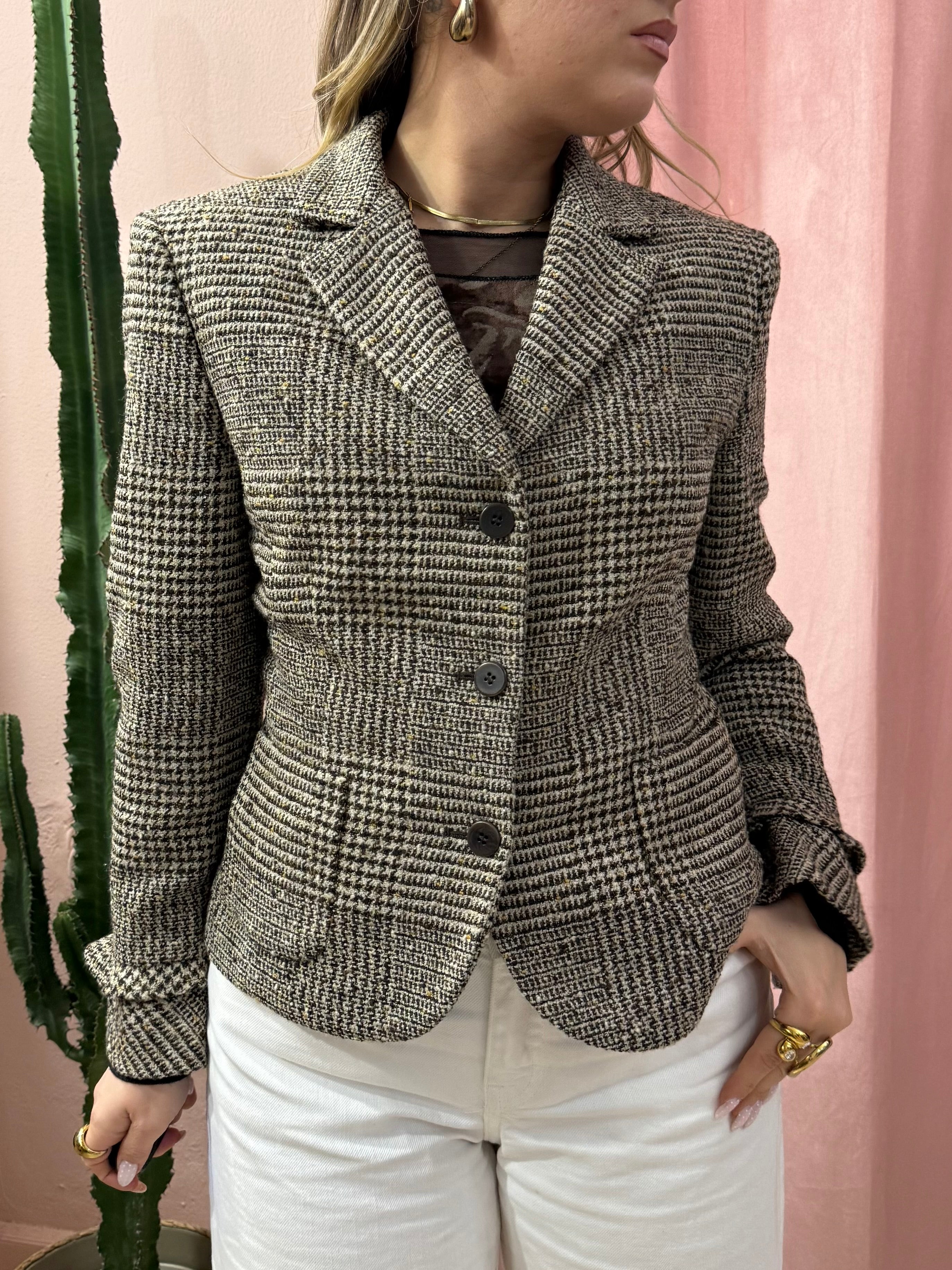 Blazer in lana pied de poule