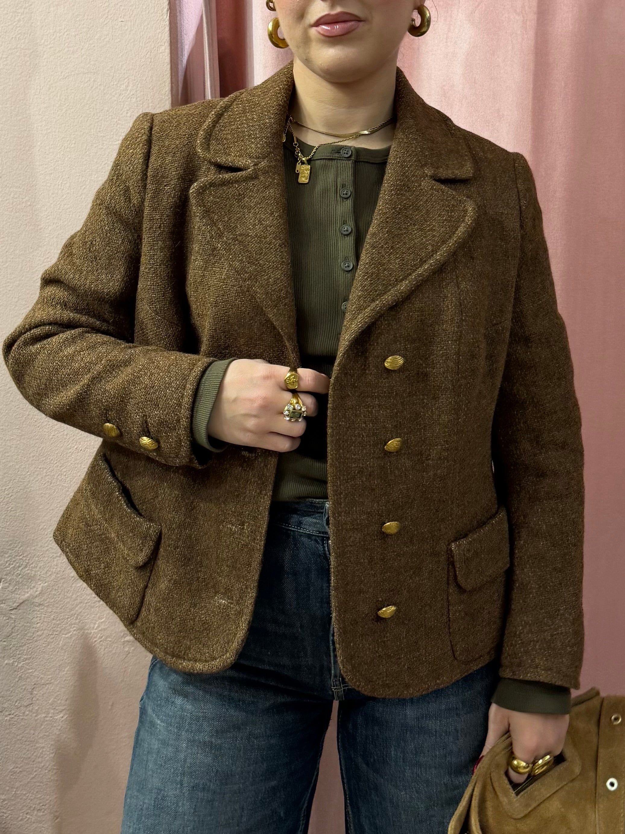 Blazer vintage in lana mélange