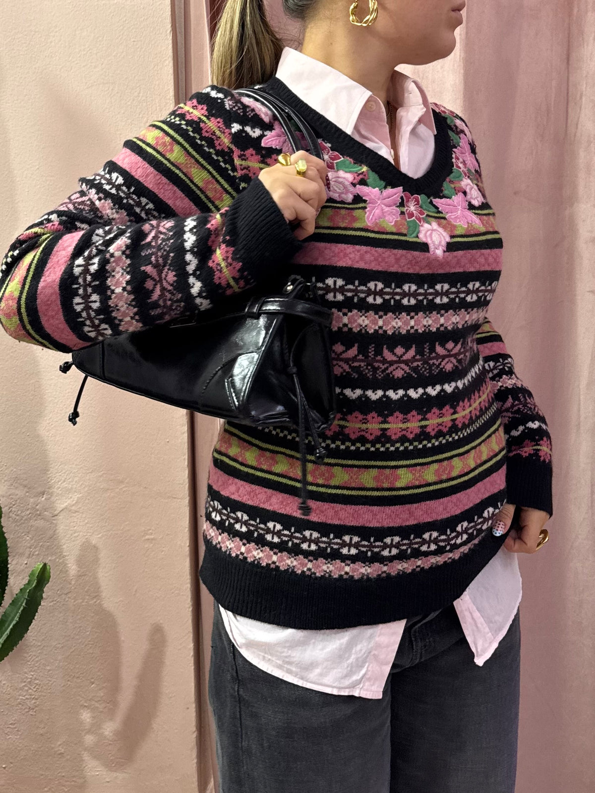 Maglione Max Mara weekend in fantasia lana e cashmere