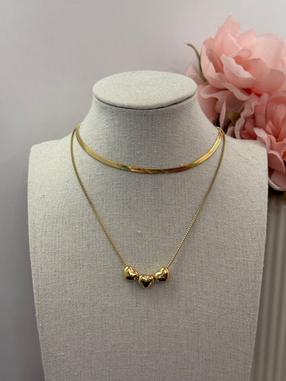 Collana Cuoricini gold/silver