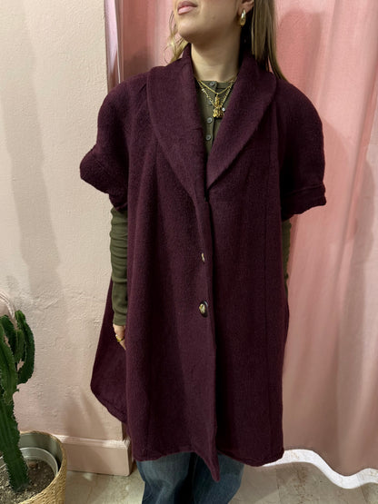 Cappotto smanicato burgundy