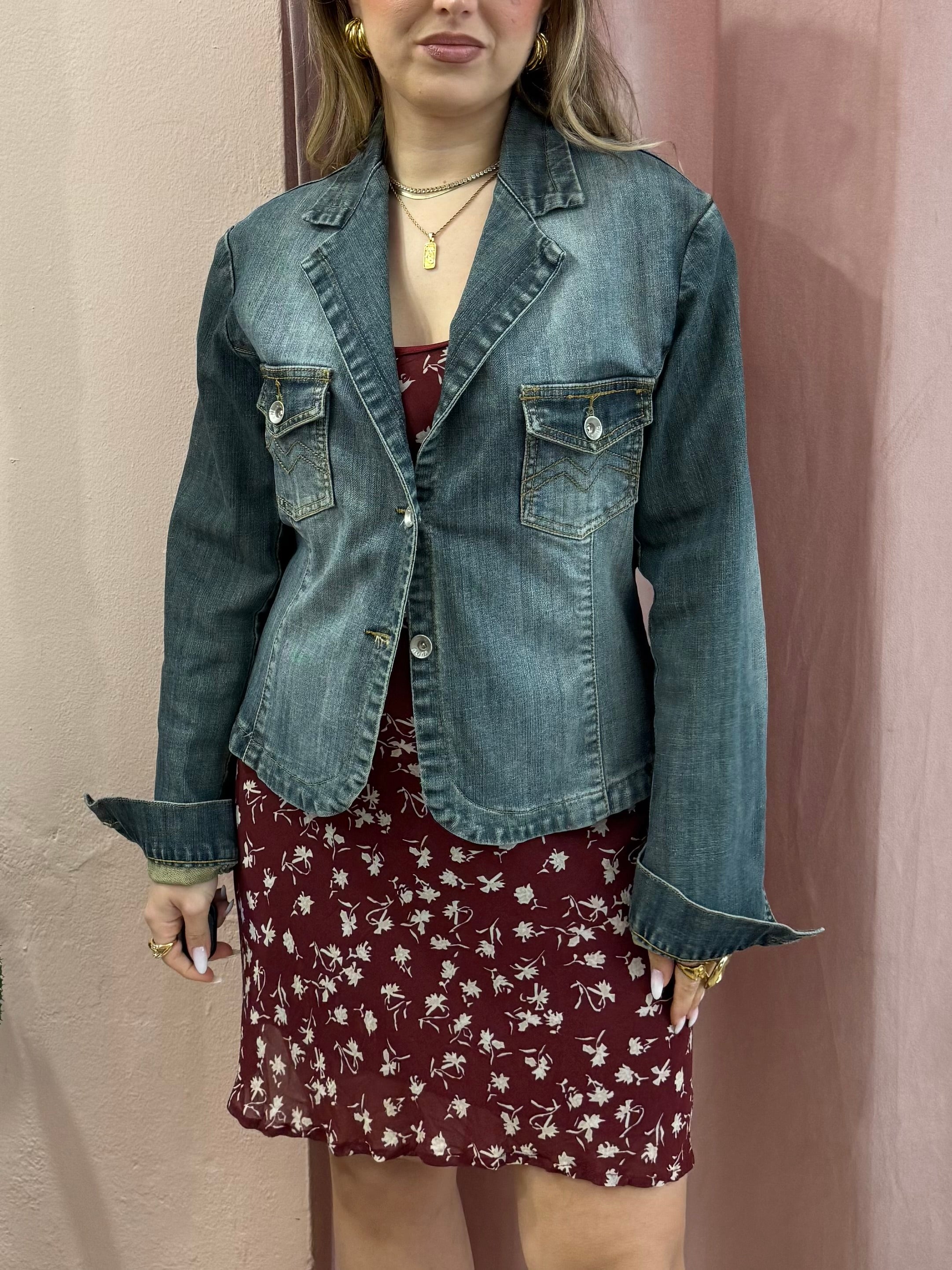 Giacca 00s in denim slavato