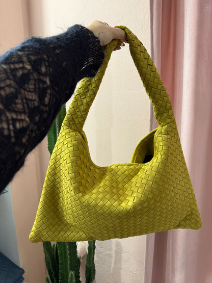 Borsa Bottega verde acido