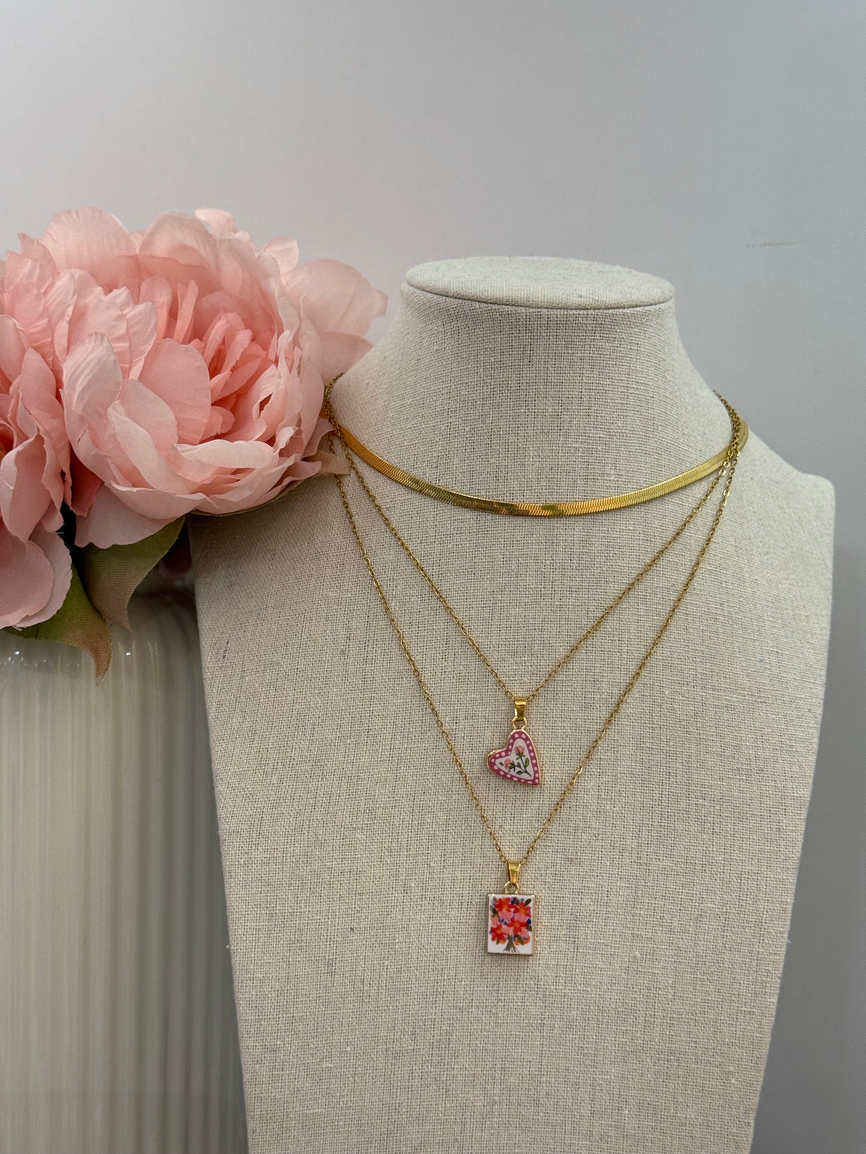 Collana ciondoli effetto ceramica