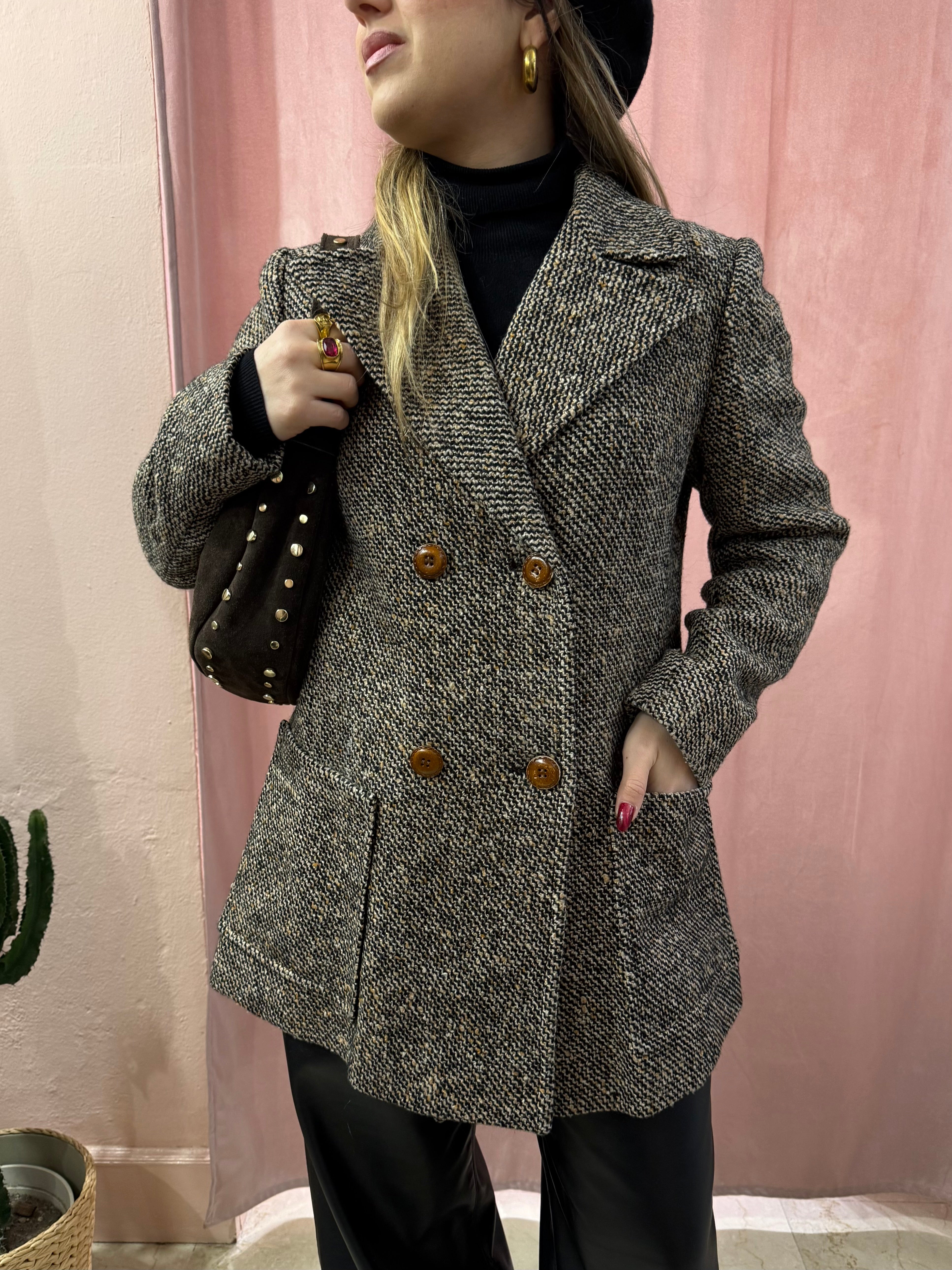 Cappotto corto in lana mélange