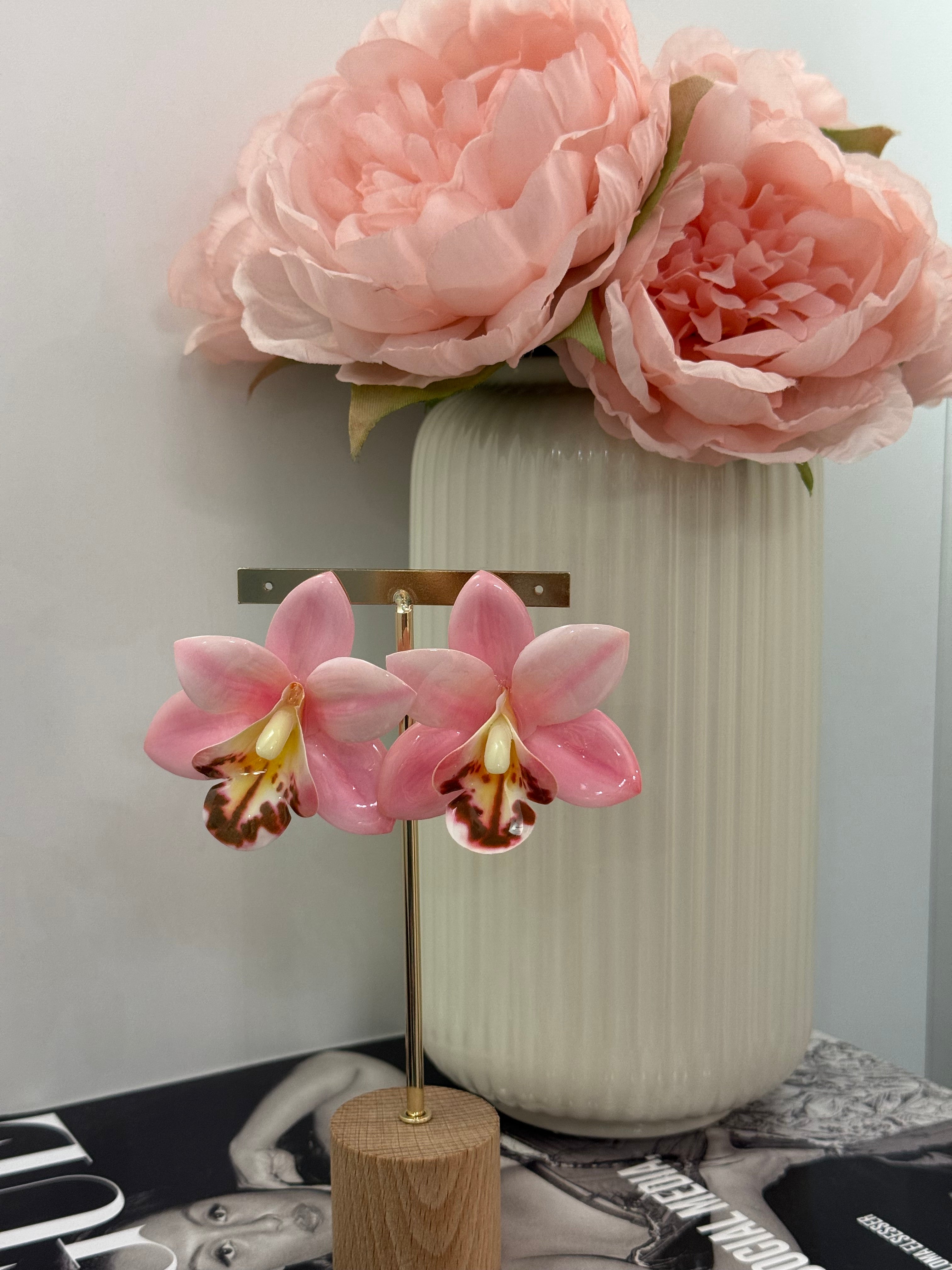 Orecchini a fiore rosa