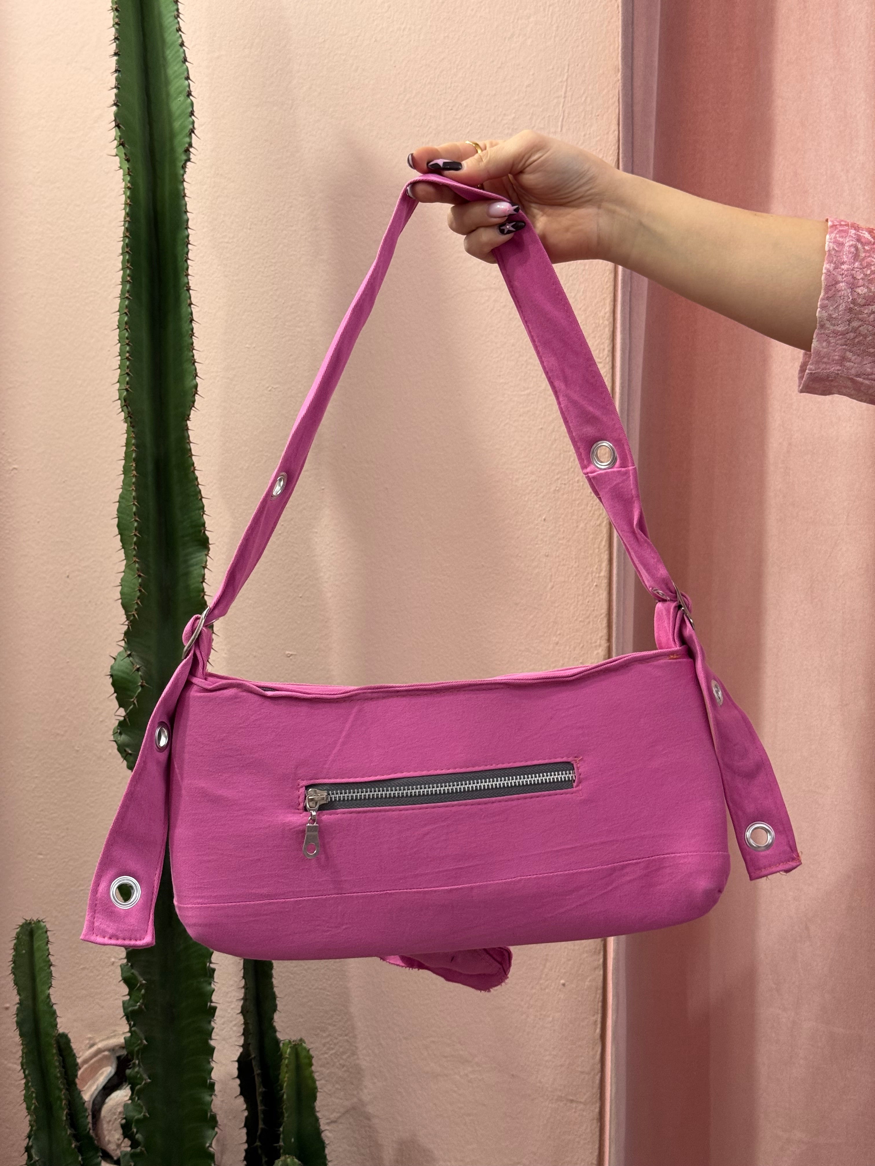 Borsa baguette Levis upcycling fucsia