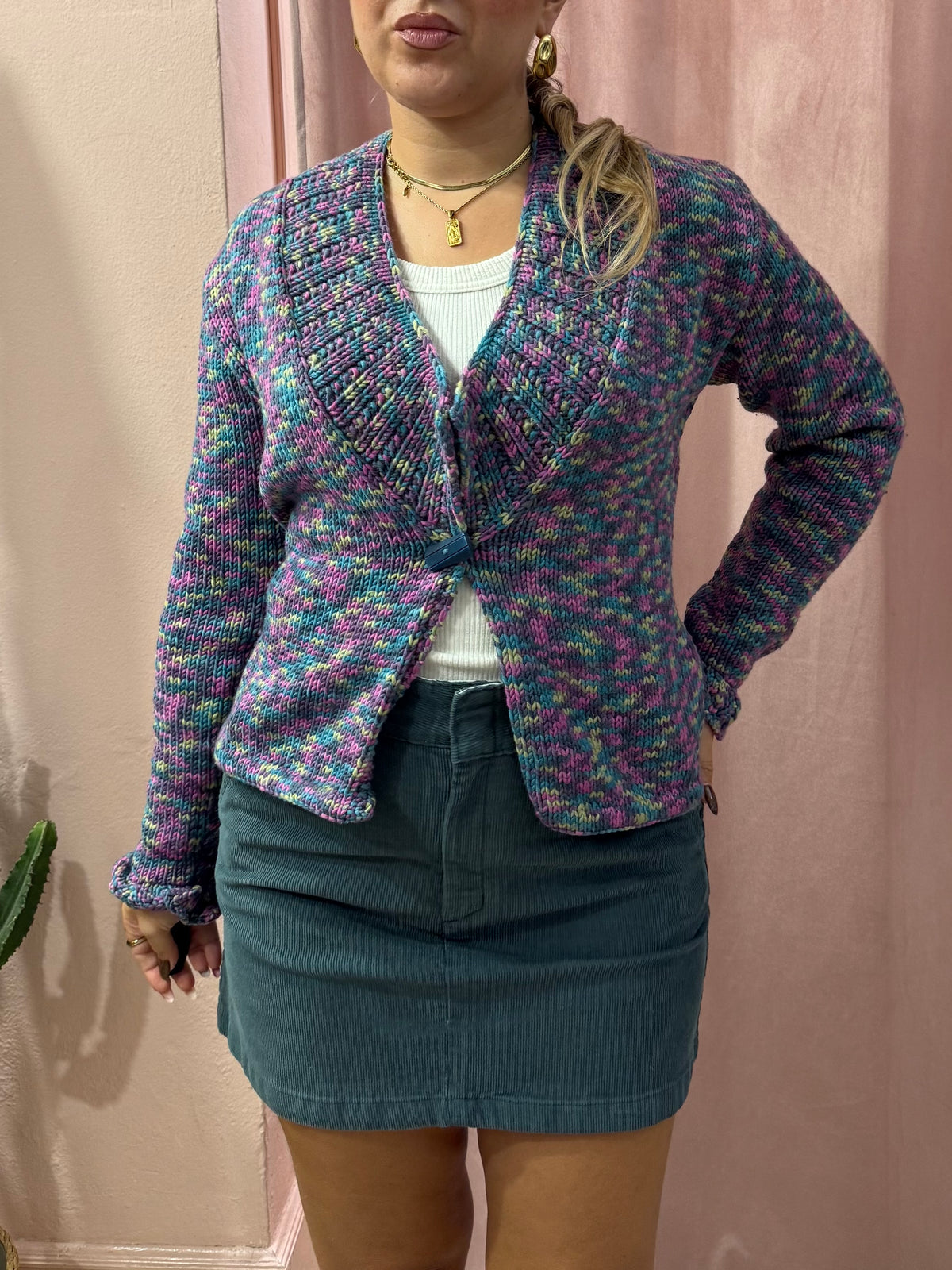 cardigan in maglia multicolor
