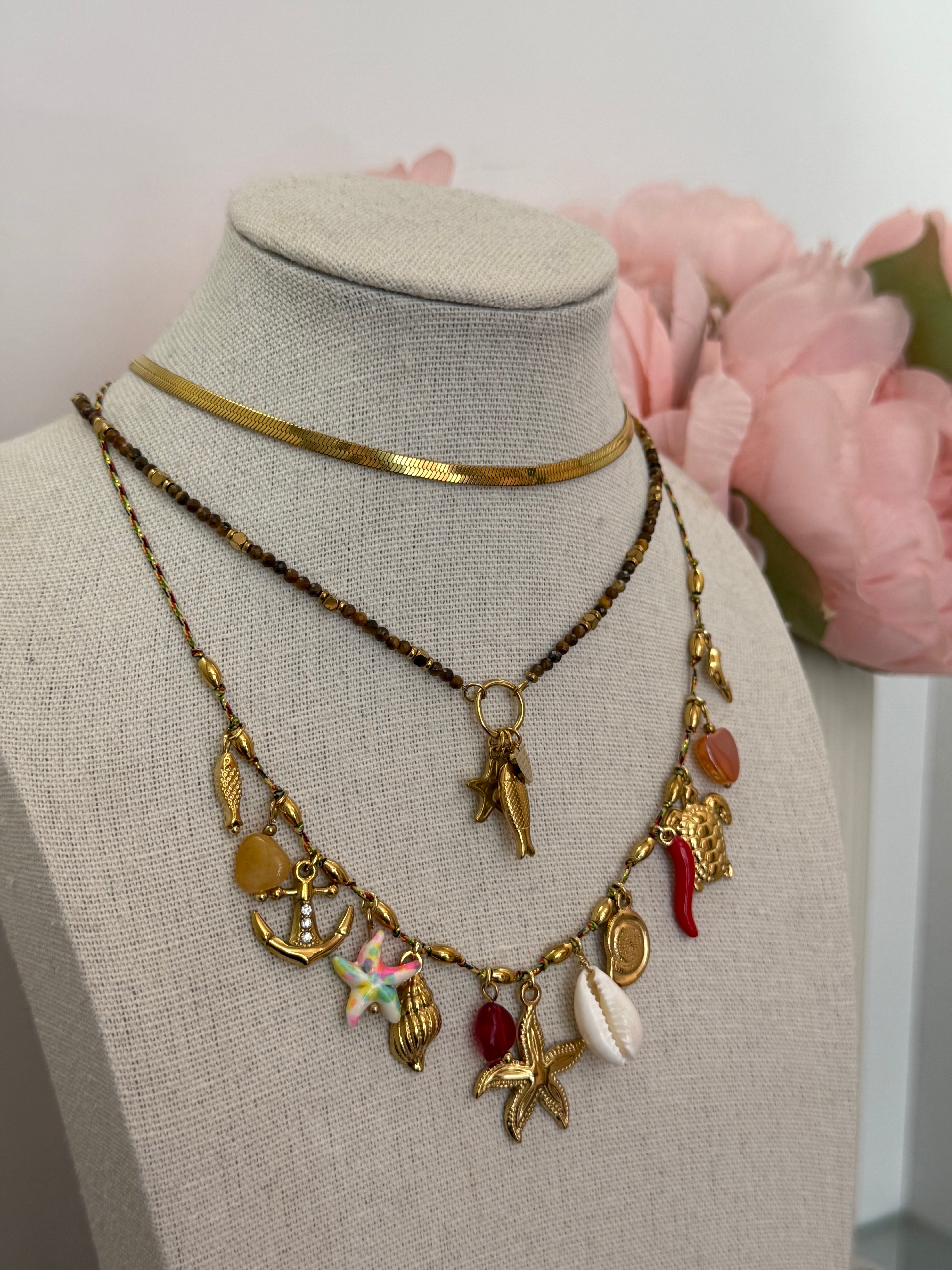 Collana multi charm marina