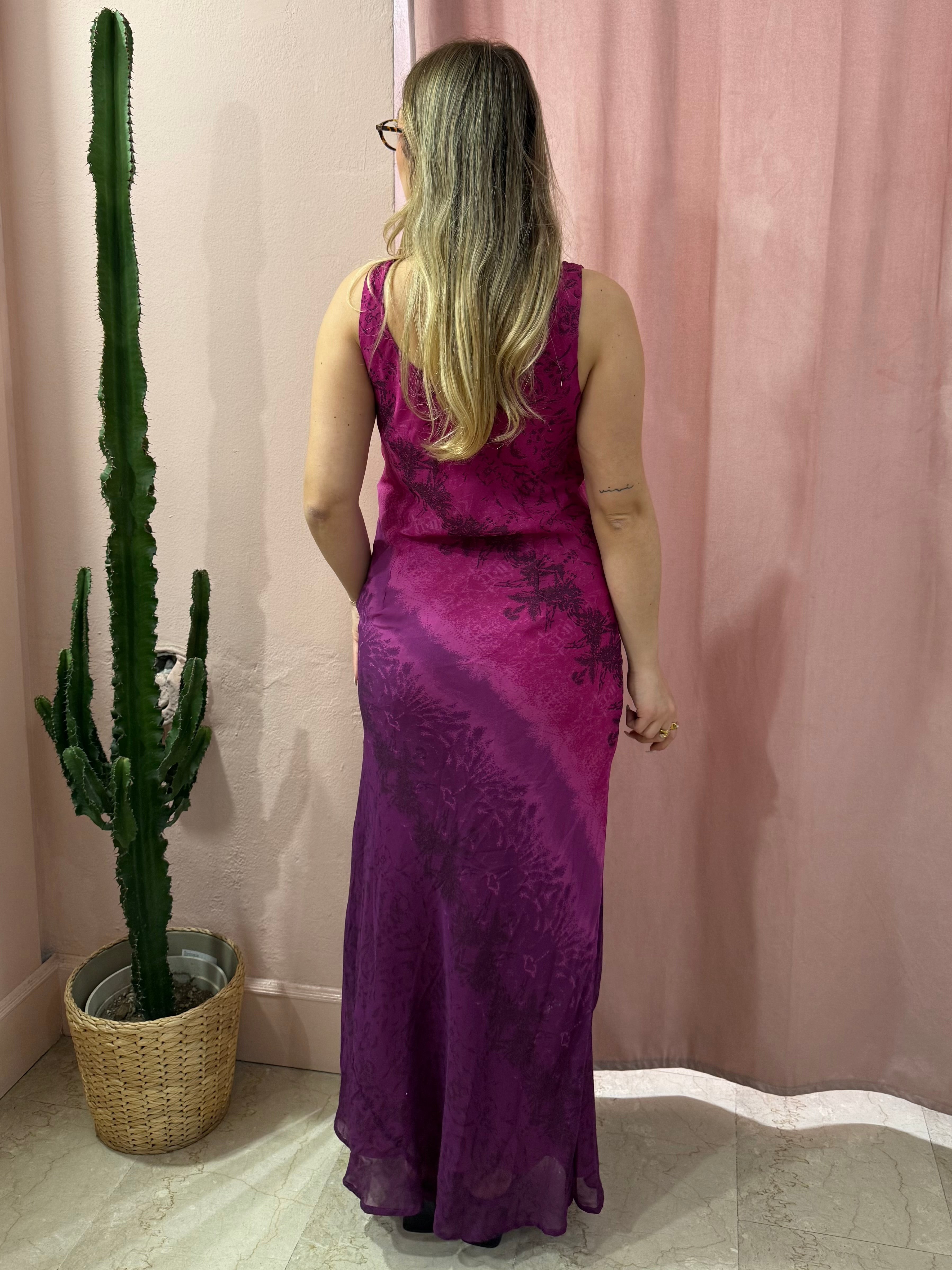 Vestito maxi 00s sfumature viola