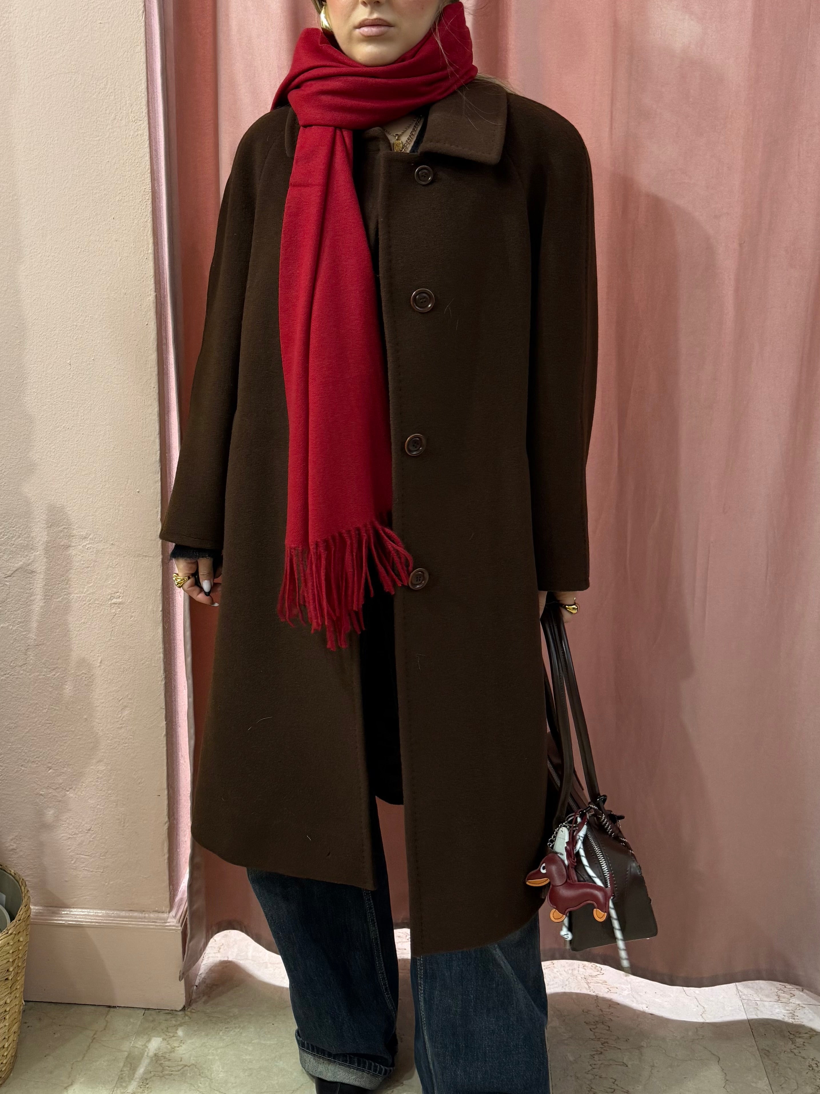 Cappotto vintage in lana cioccolato