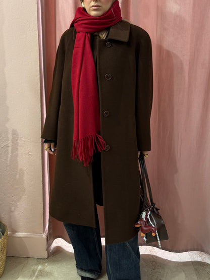 Cappotto vintage in lana cioccolato