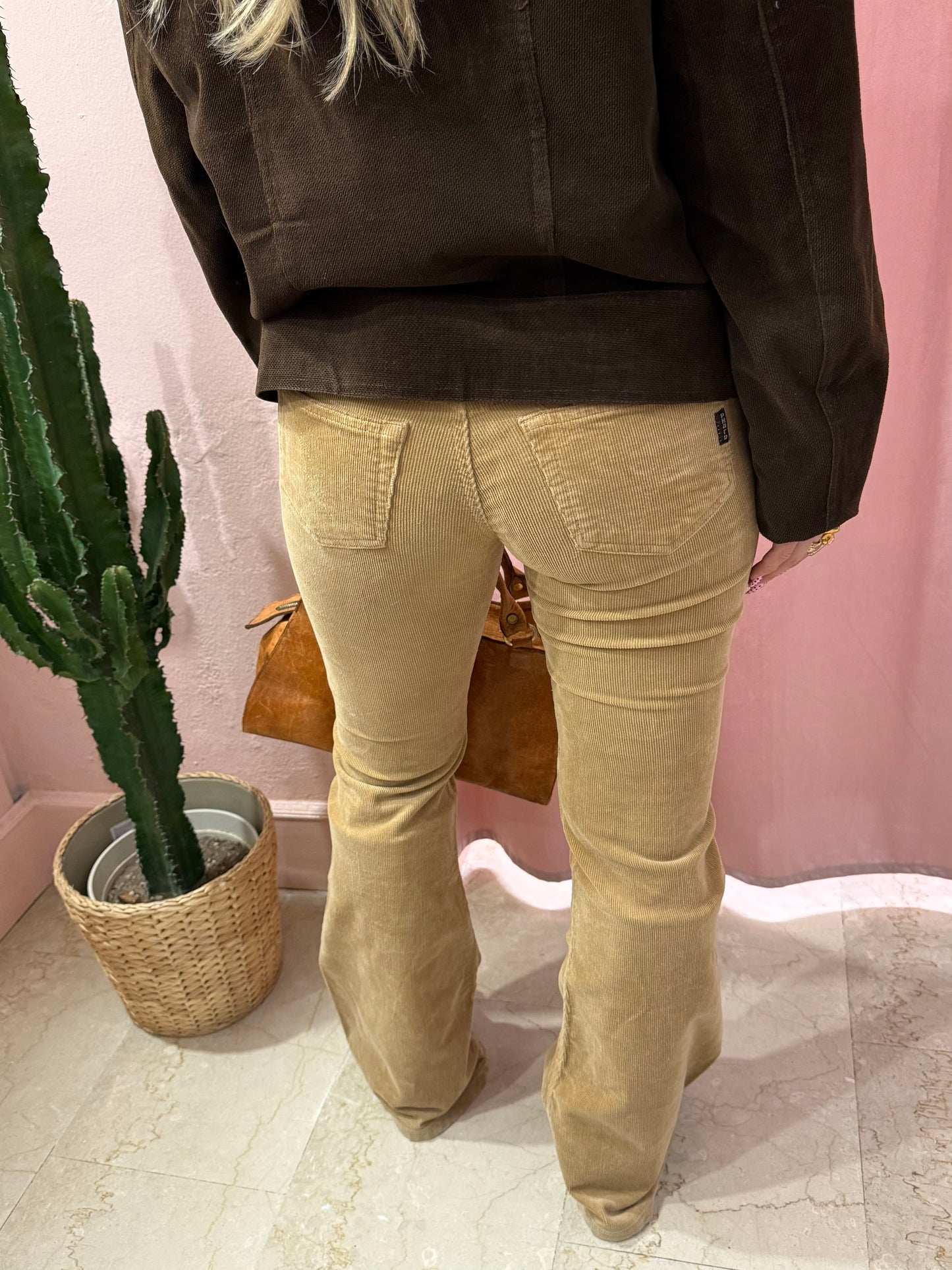 Pantaloni Phard 00s a costine beige