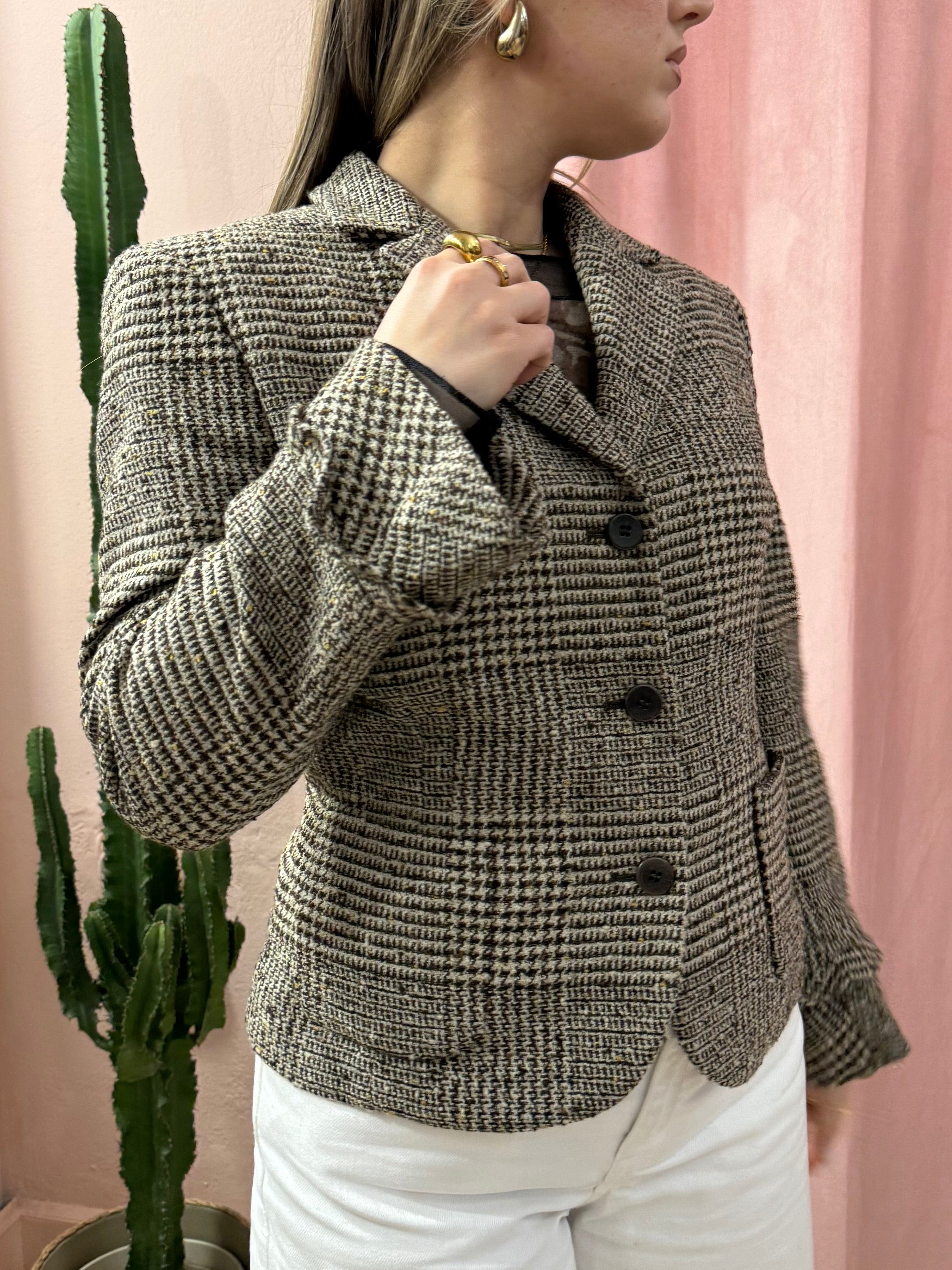 Blazer in lana pied de poule