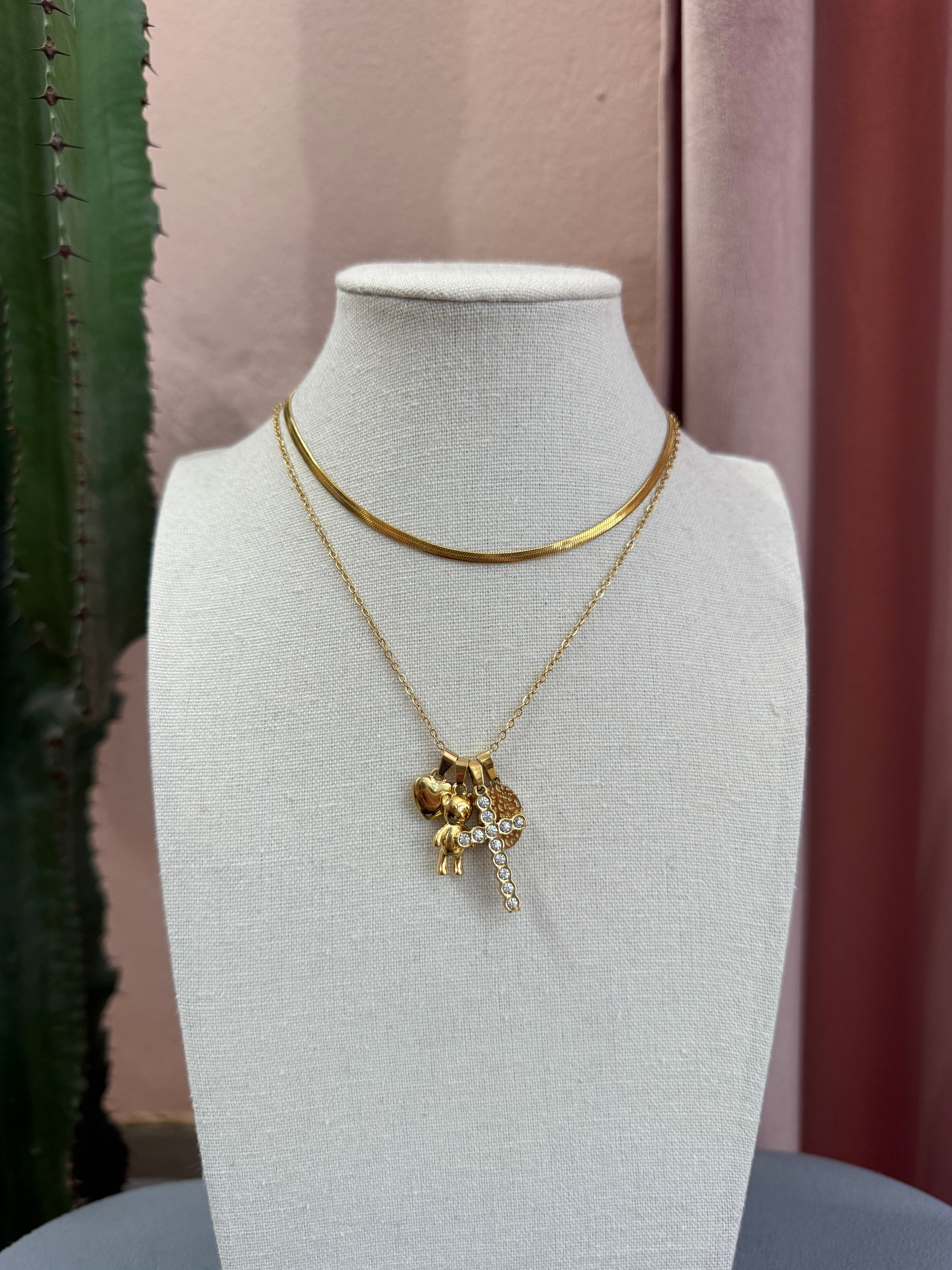 Collana con ciondoli gold/silver