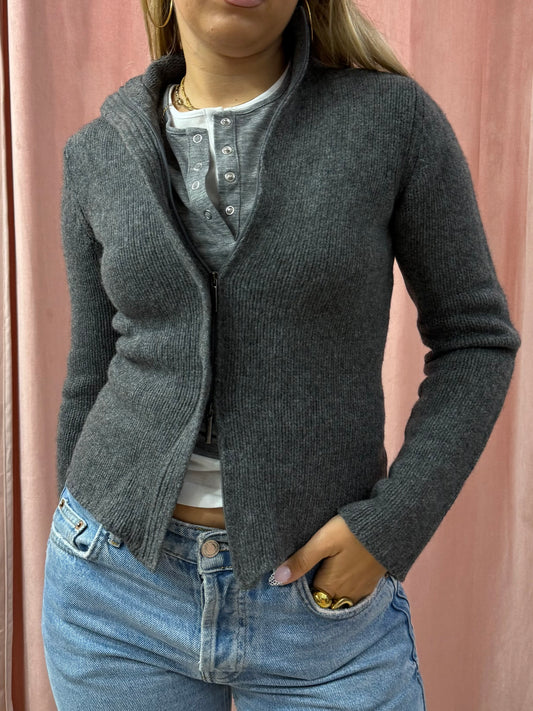 Maglione Max Mara con zip misto cashmere