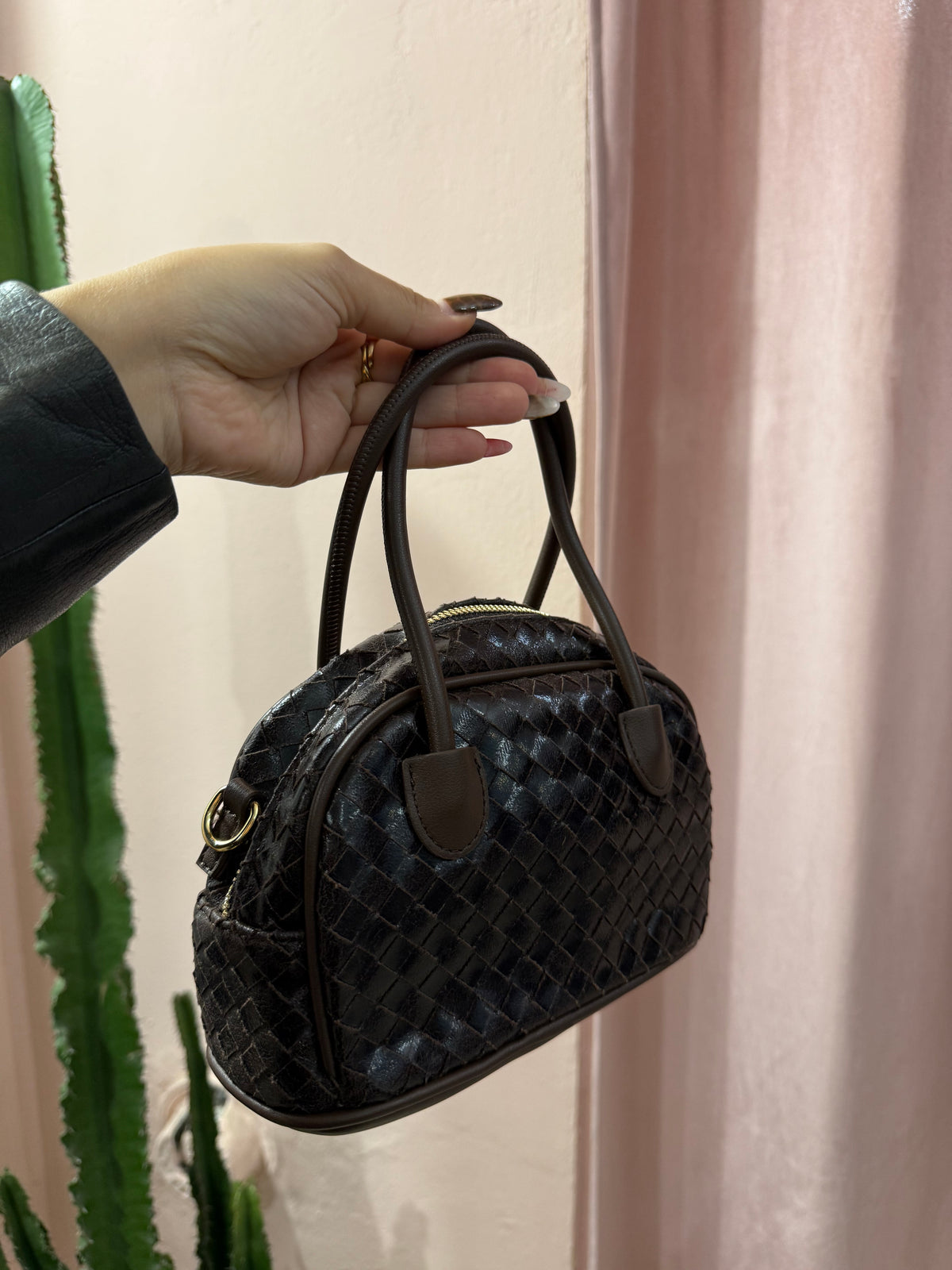 Borsa intrecciata moro