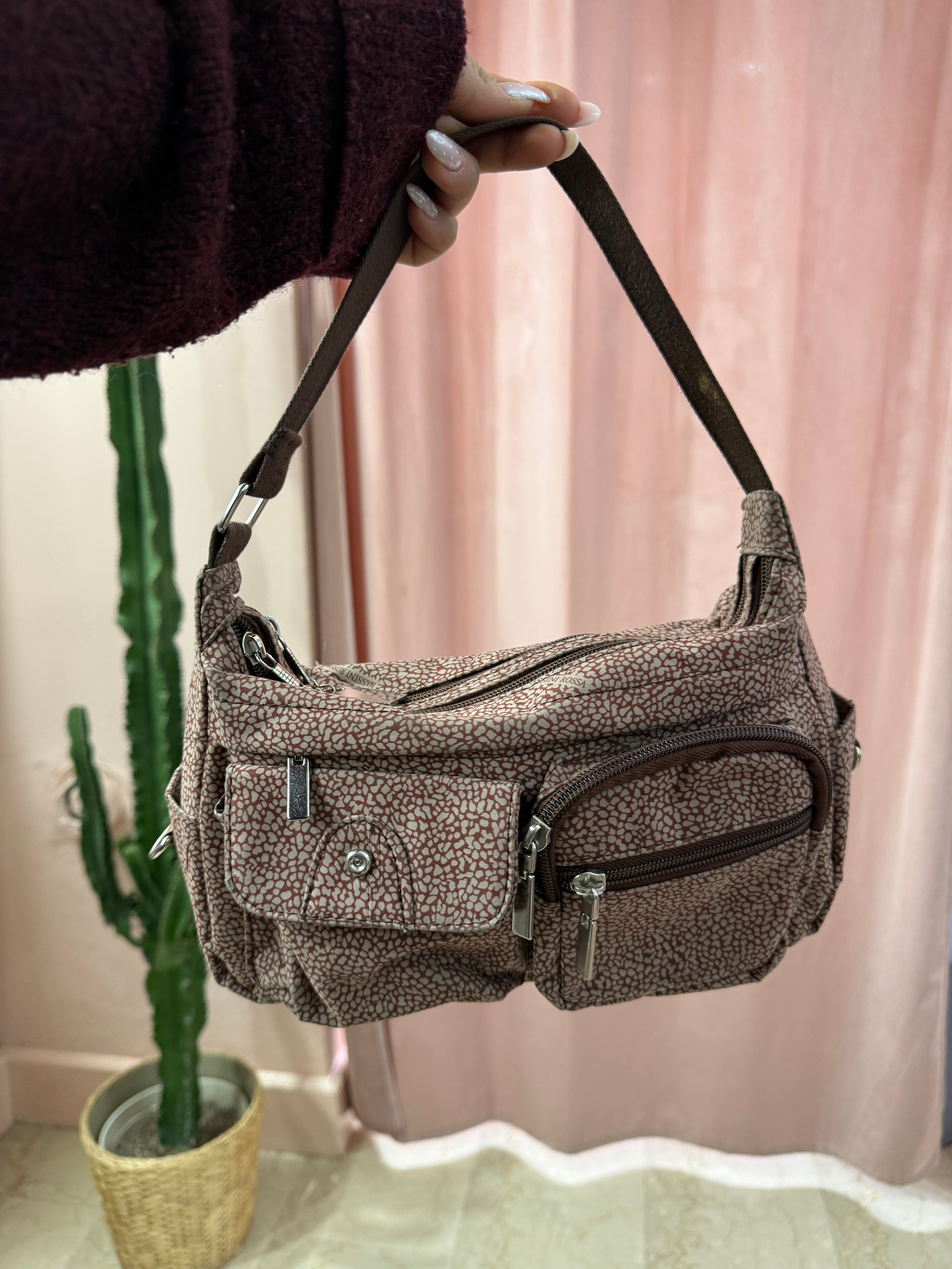 Borsa in tela 00s burgundy