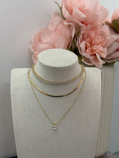 Collana tennis regolabile gold/ silver